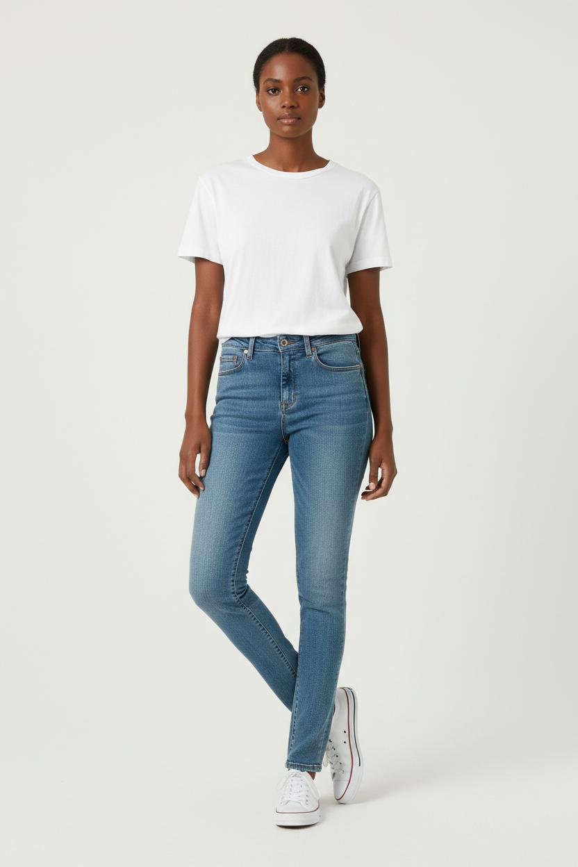 Cropped slim jeans with studs ACNE STUDIOS - Seconde Main Blue