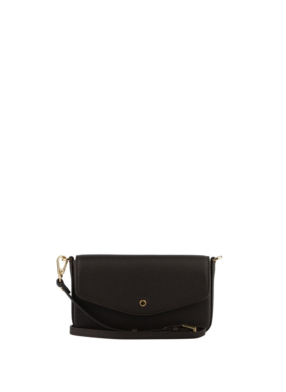 Calfskin leather shoulder bag POURCHET Brown