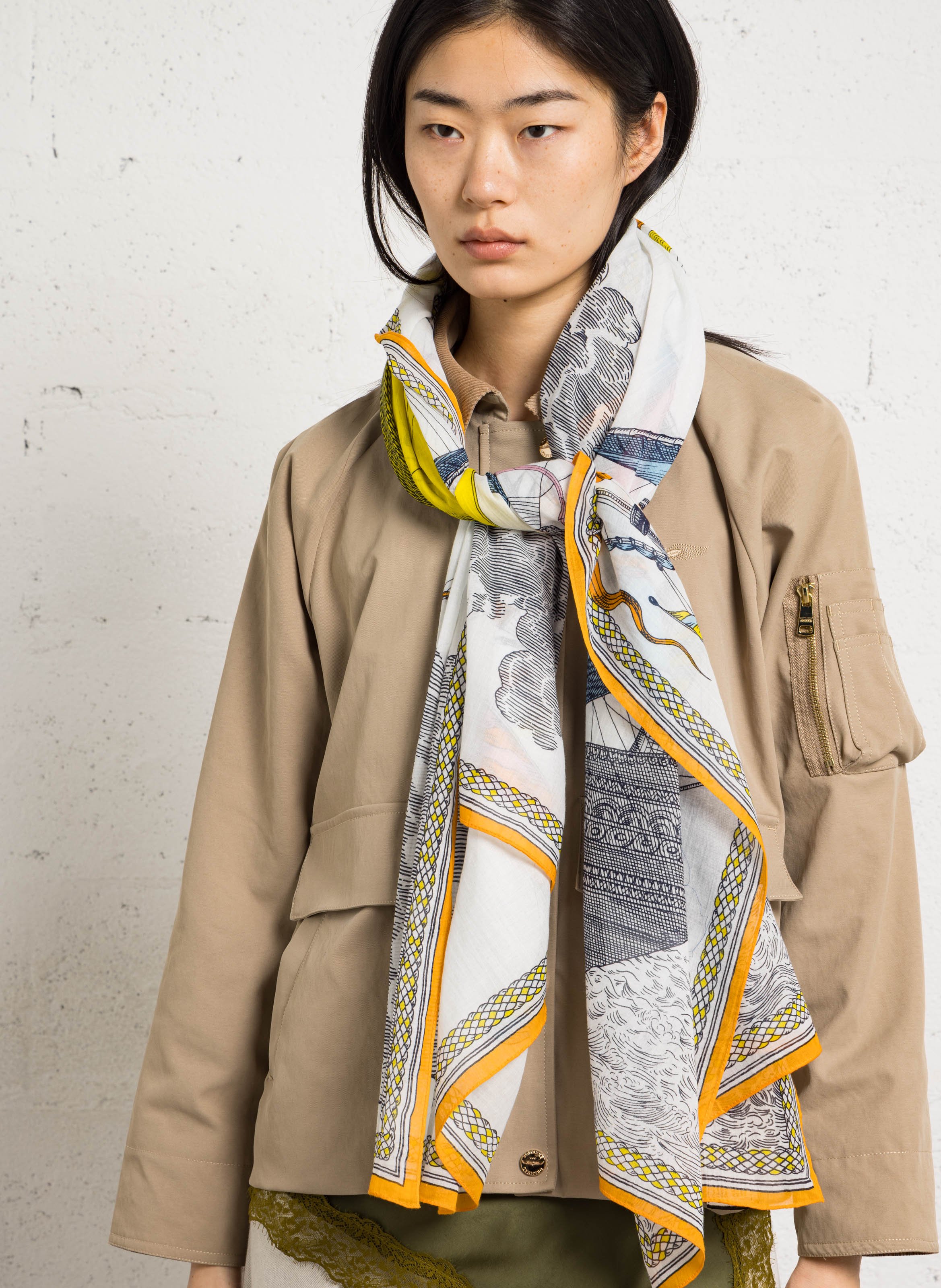 Bedrucktes Baumwolltuch mit Bootsmotiv INOUI EDITIONS Mehrfarbig