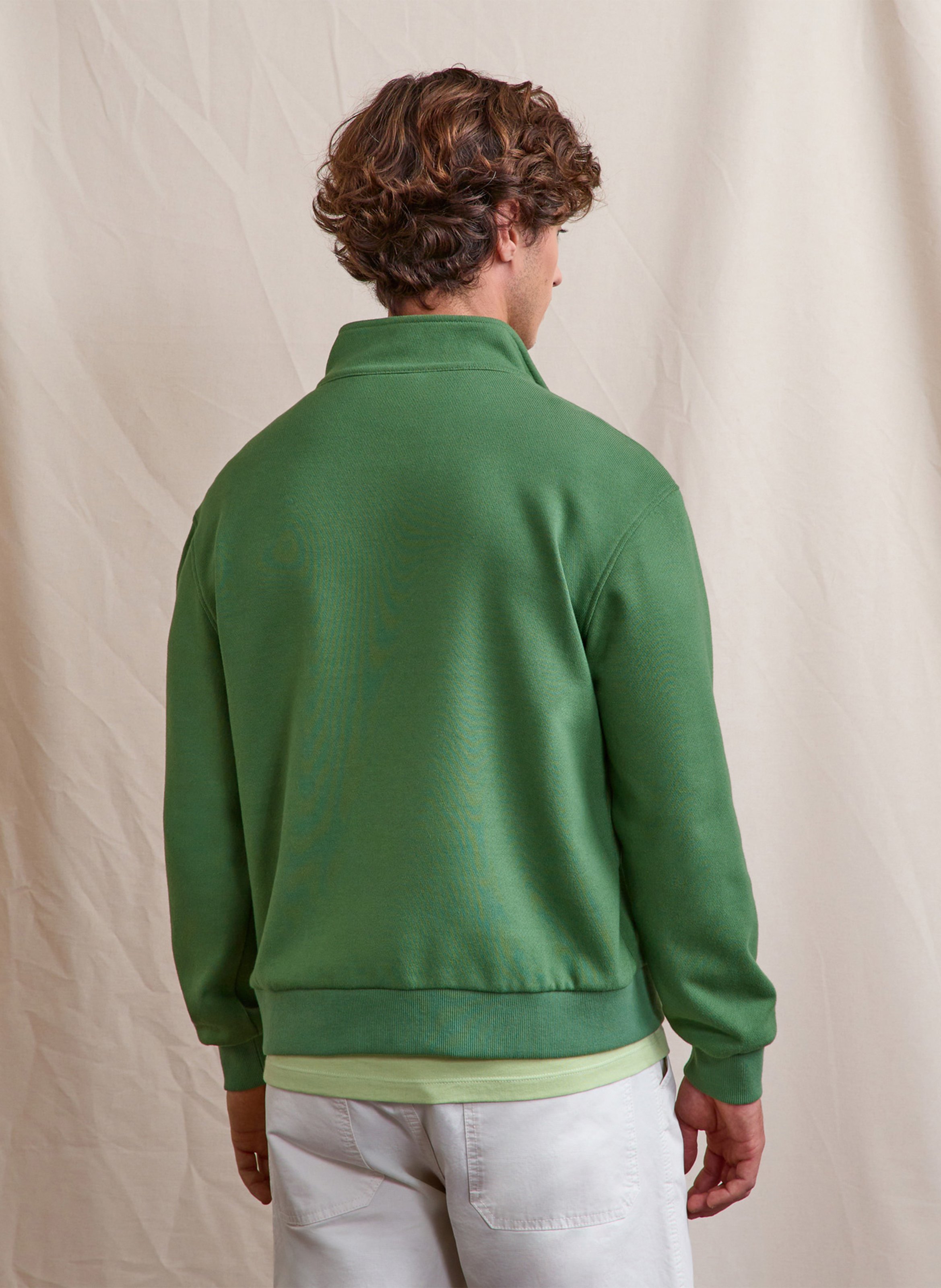 Oversized high-neck sweatshirt in organic cotton FAGUO Blue