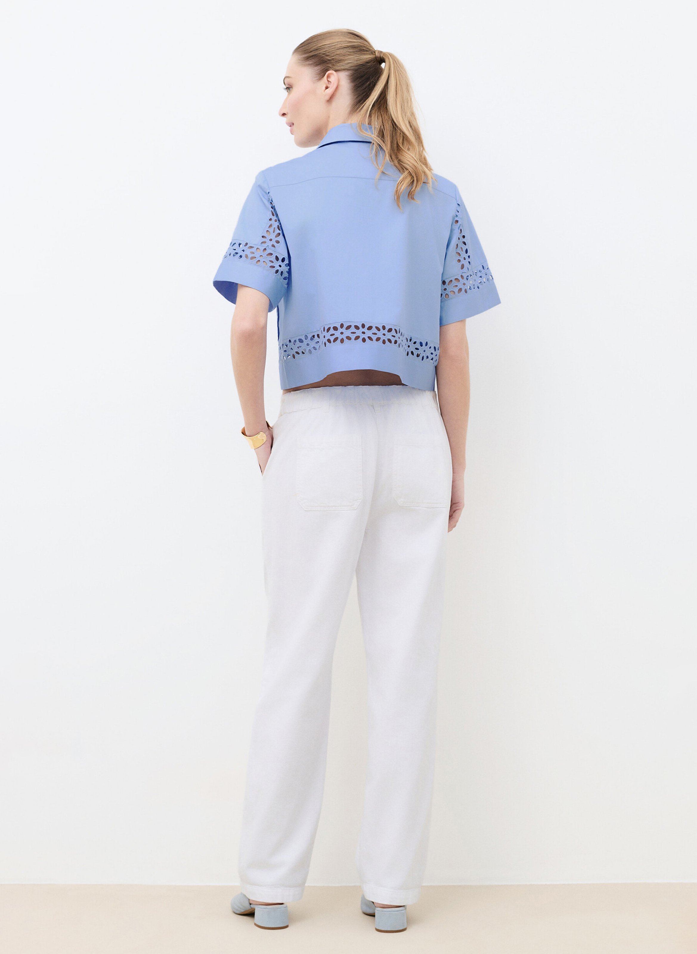 Chemise col classique en coton CAROLL Bleu