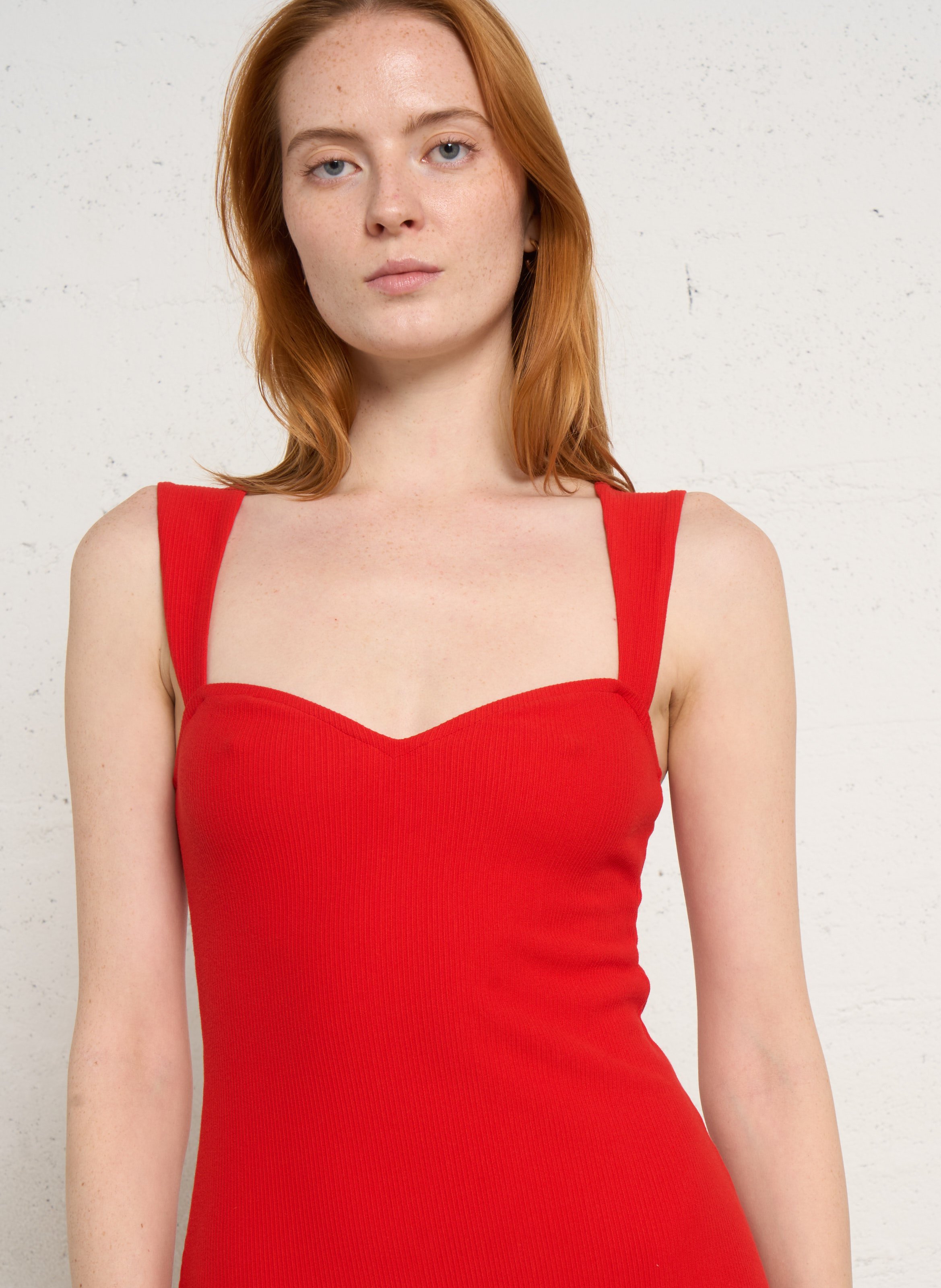 Midi-Kleid mit Schlitz FLAIR Rot