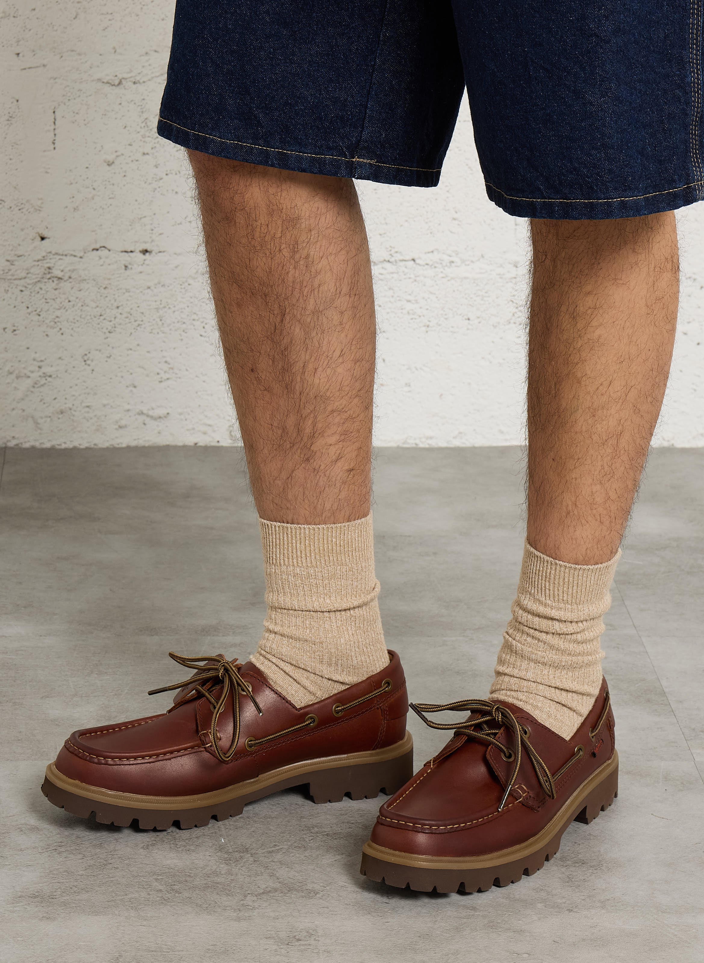 Chaussures bateau en cuir CLARKS Marron