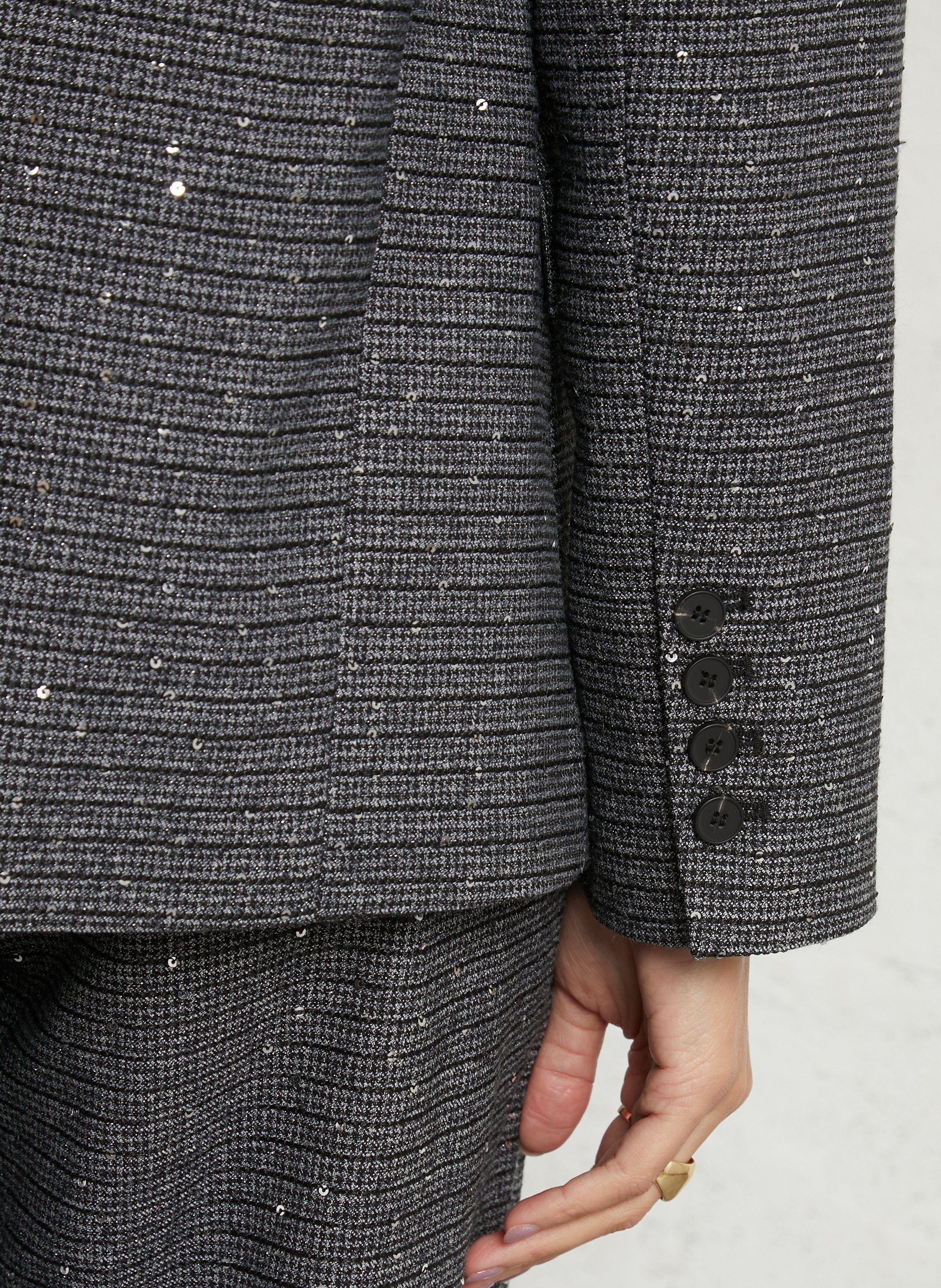 Straight jacket with jacquard sequins SUNCOO Blue