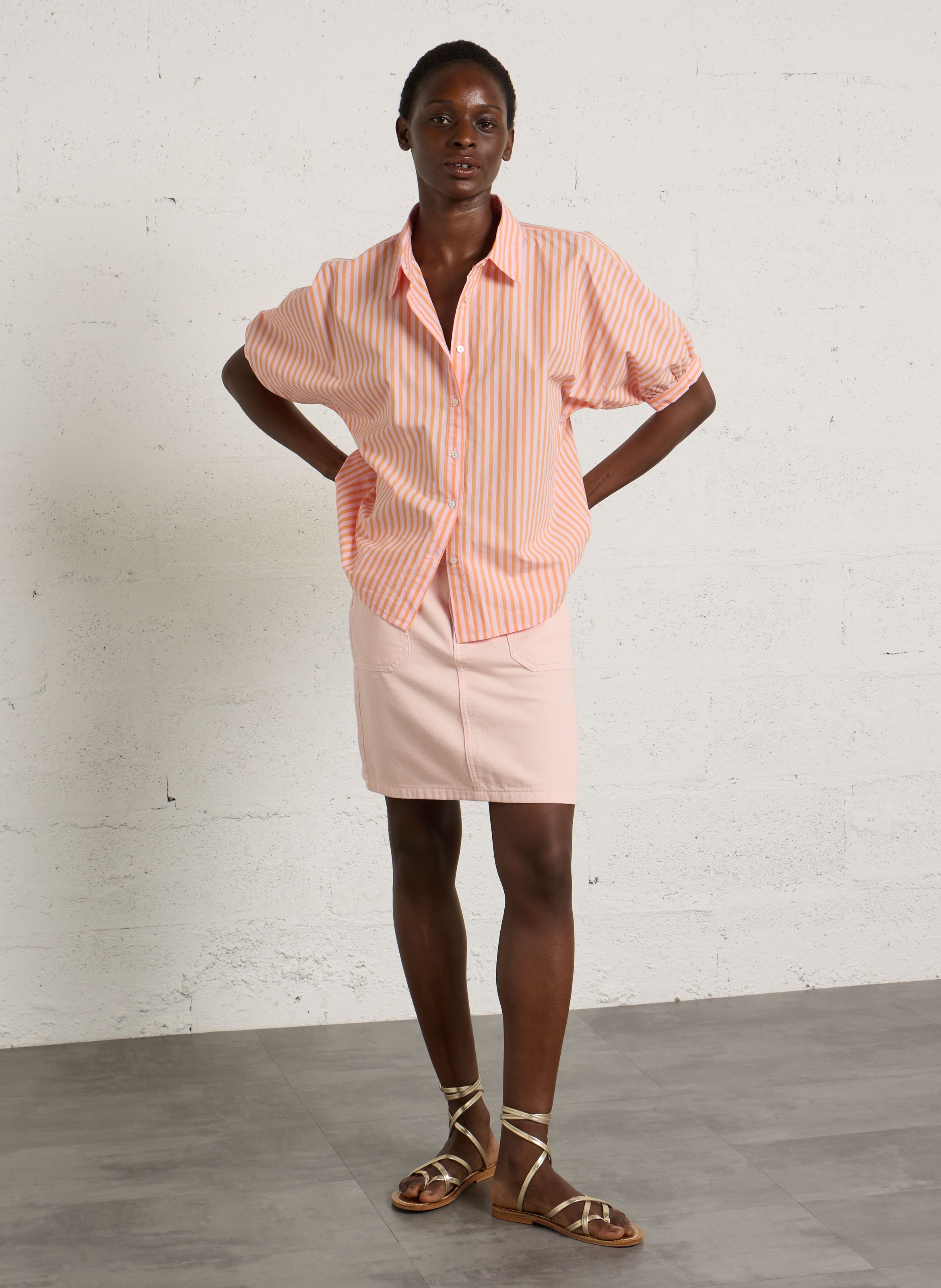 Short denim skirt | Pink MAISON 123 Women