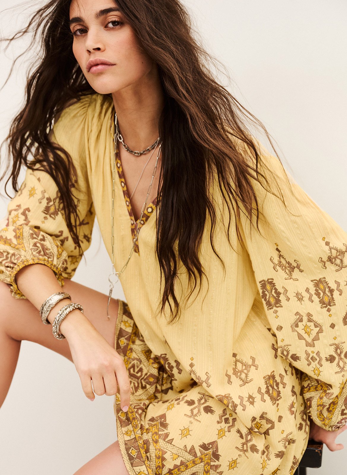 Robe courte imprimée BA&SH Jaune