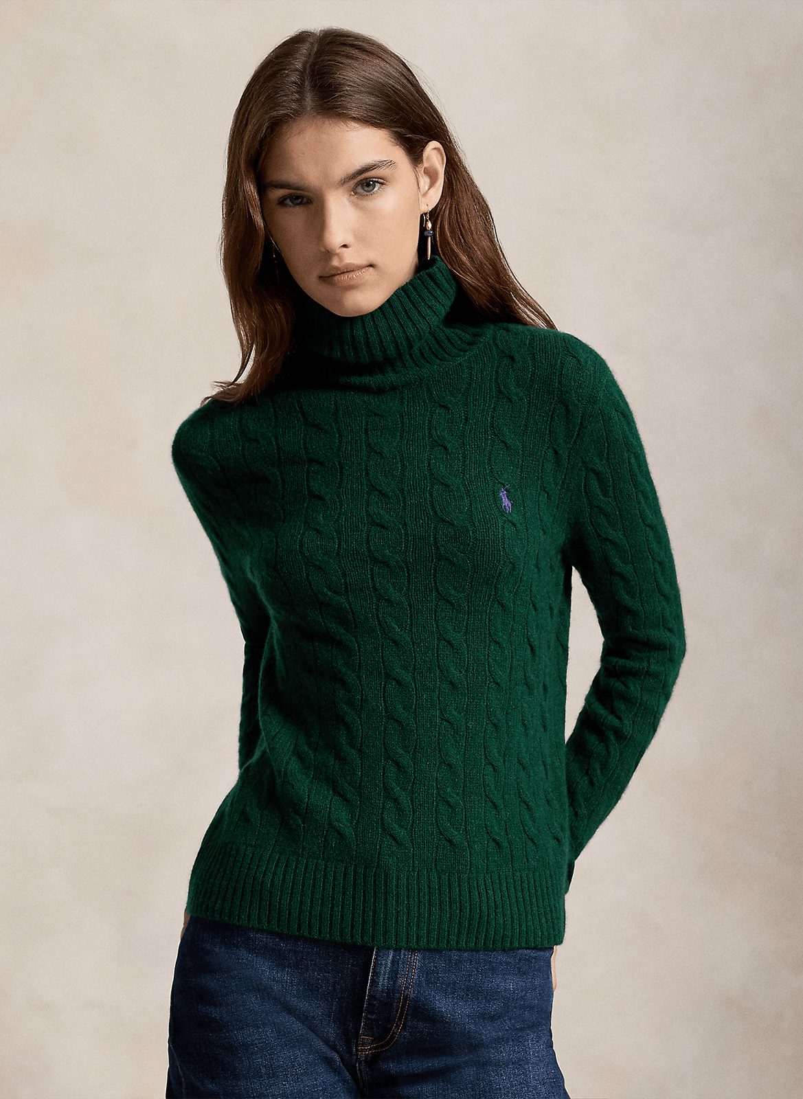Wool and cashmere turtleneck sweater POLO RALPH LAUREN Green