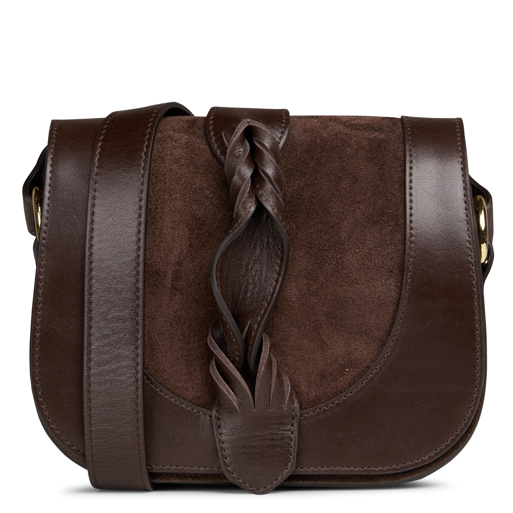 Leren schoudertas MAISON 123 Bruin