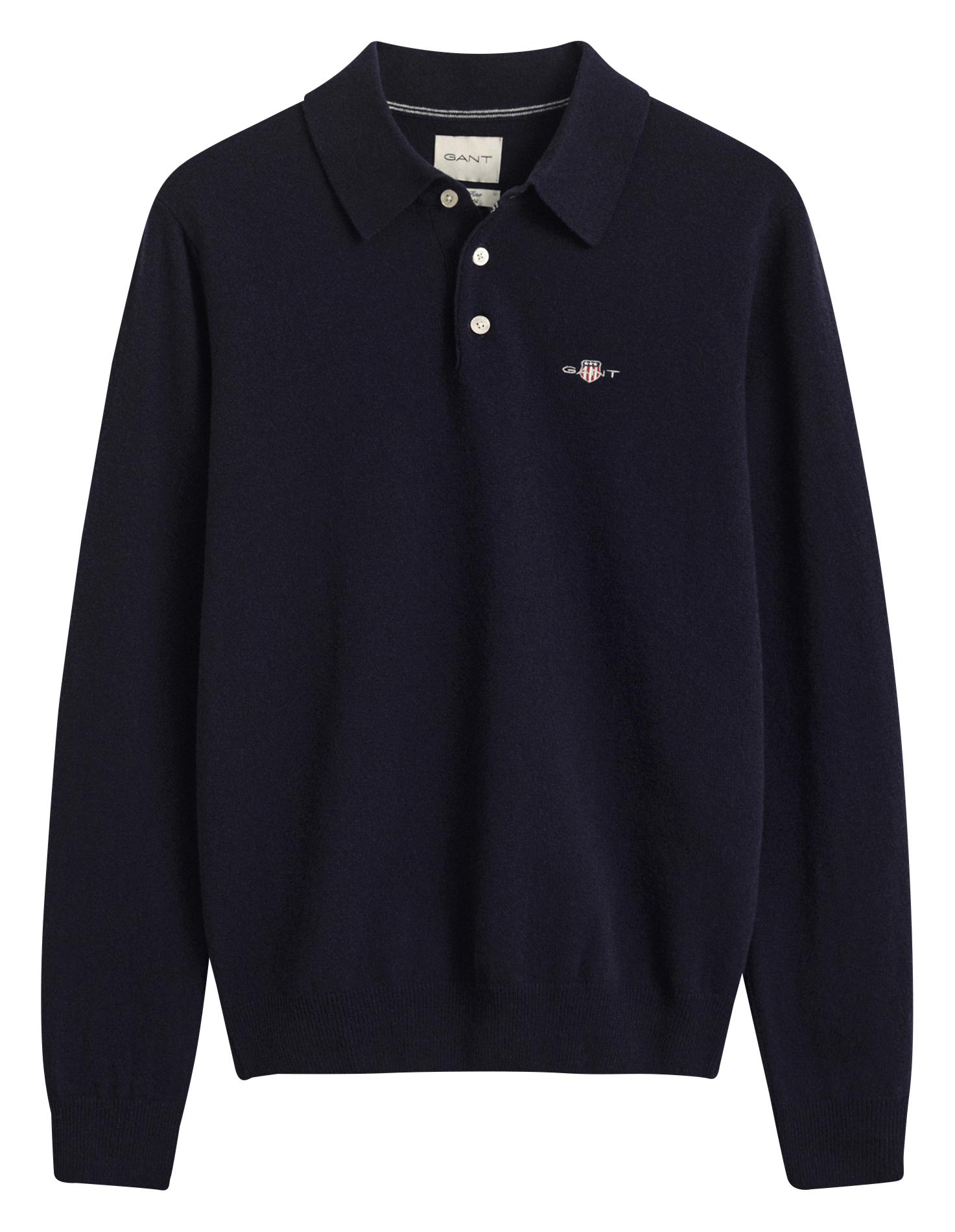 Pull droit col polo en laine GANT Bleu
