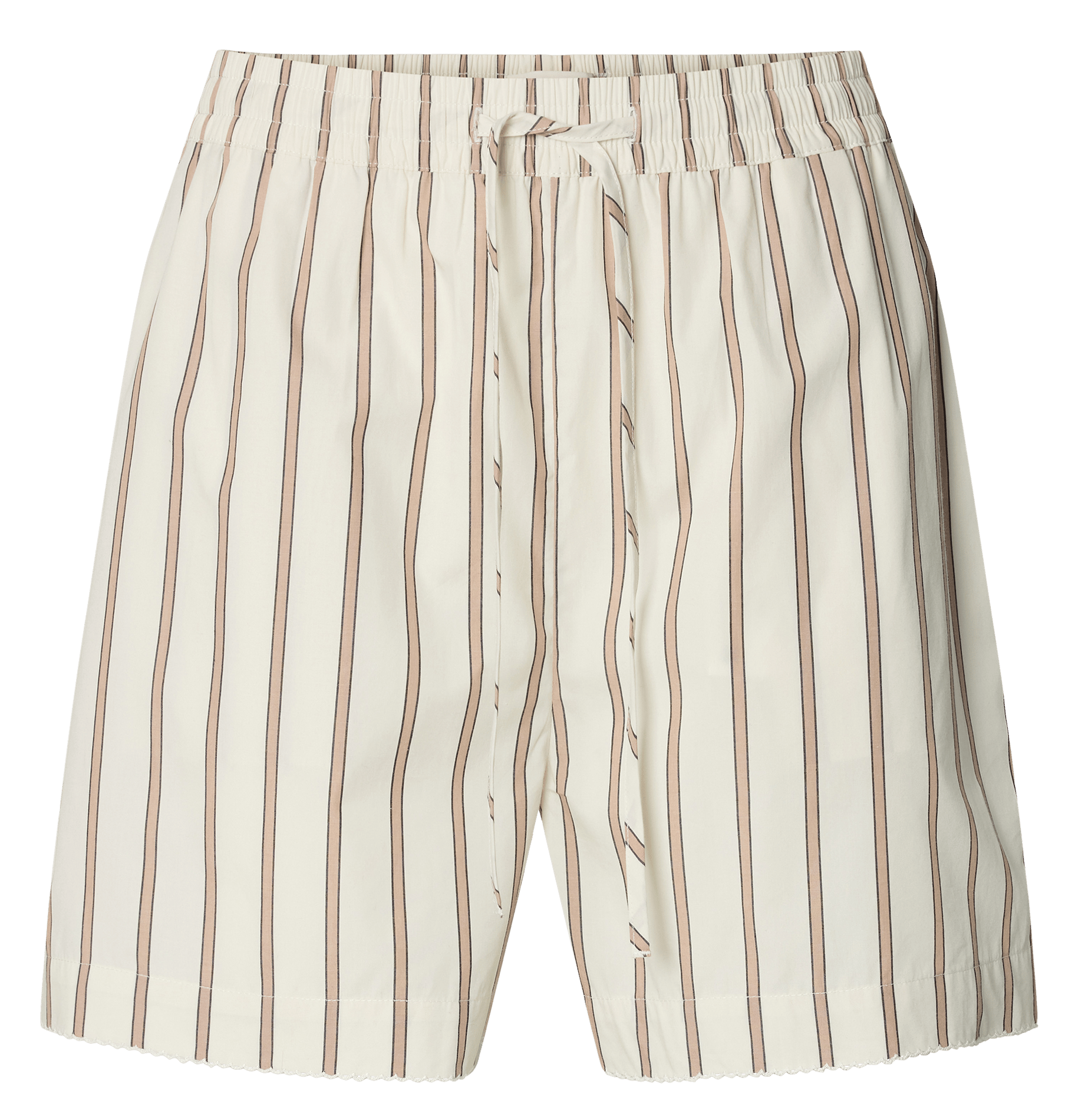 Gestreifte Shorts mit hohem Bund SELECTED Grau