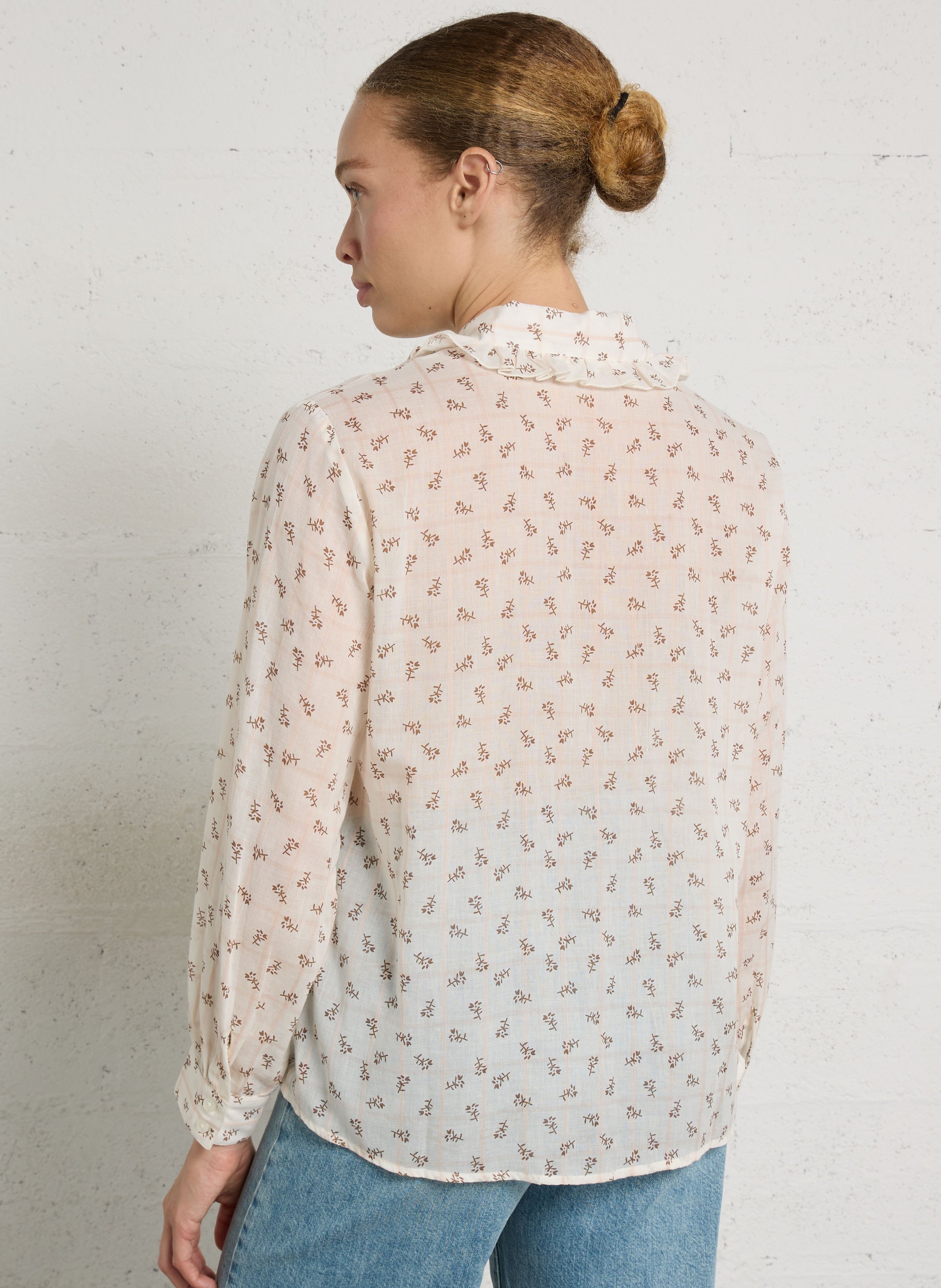Katoenen blouse met klassieke kraag DES PETITS HAUTS Veelkleurig