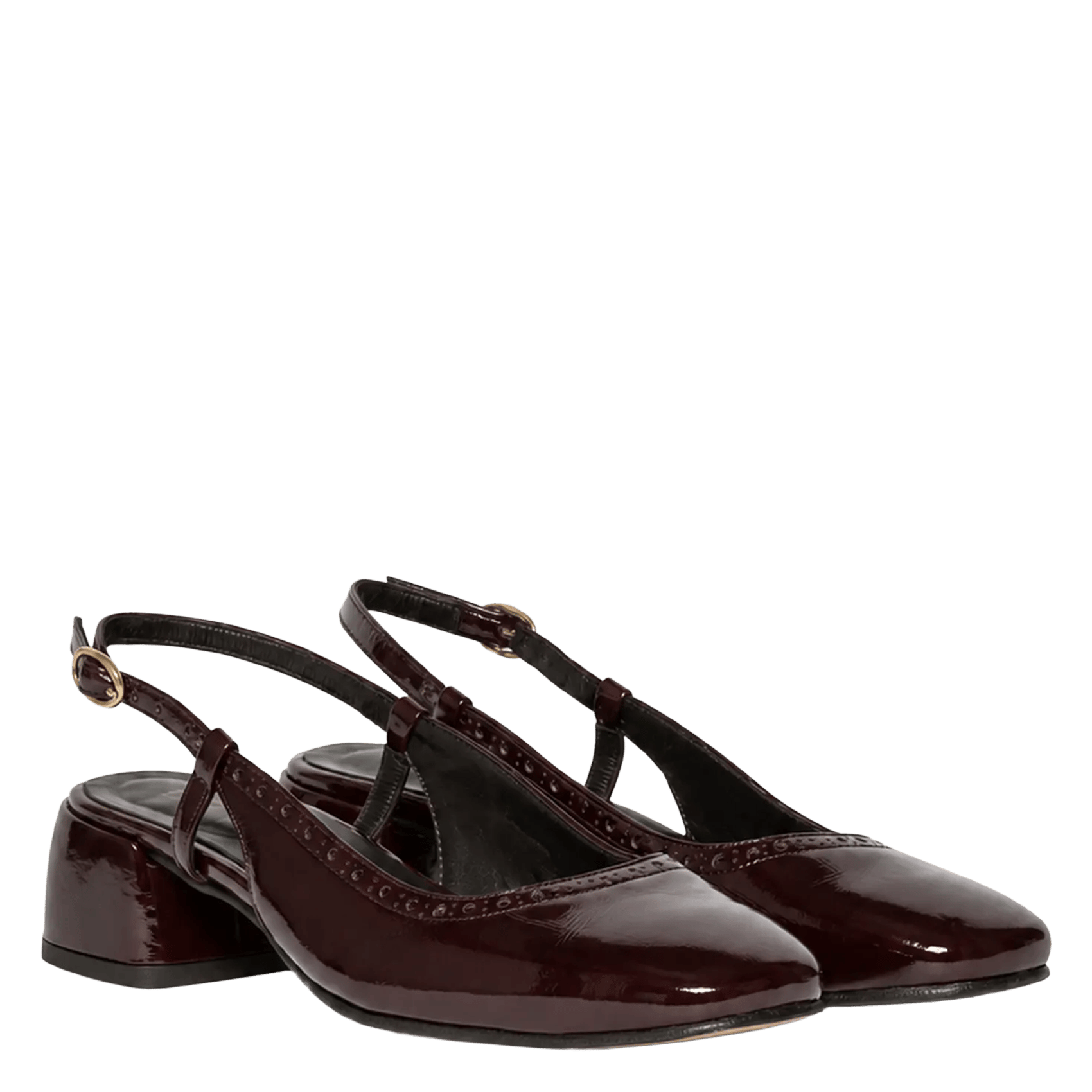 Slingback-Pumps aus einfarbigem Leder | Braun BOCAGE Damen