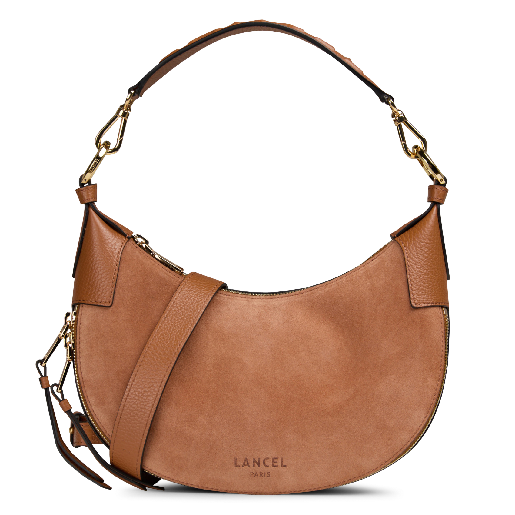 Sac Hobo zippé en cuir LANCEL
