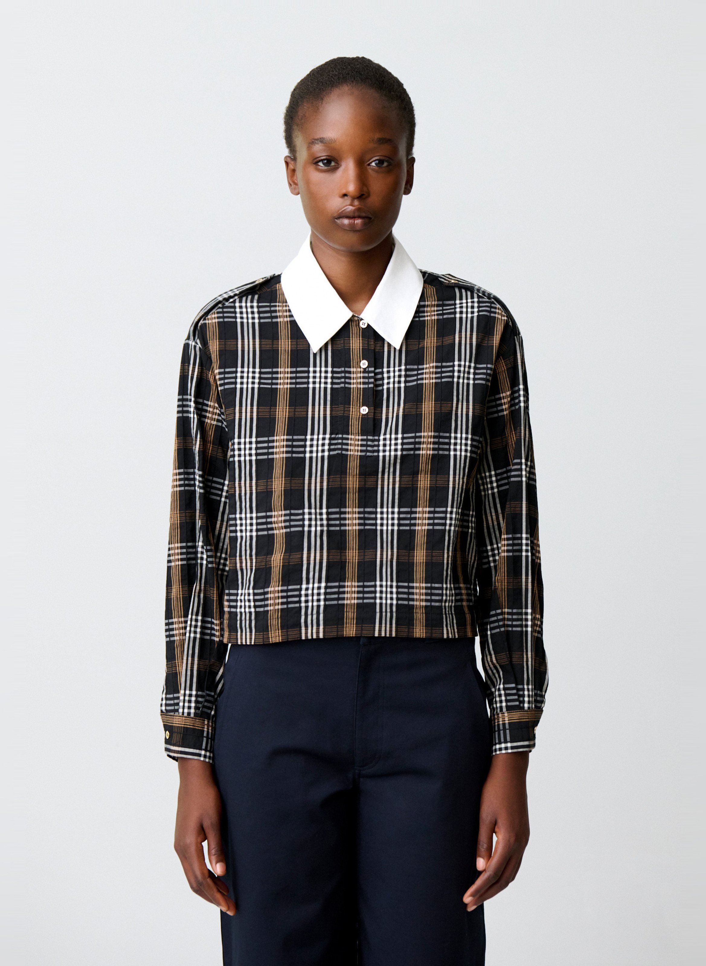 Pull droit à carreaux en coton mélangé CLAUDIE PIERLOT Multicolore