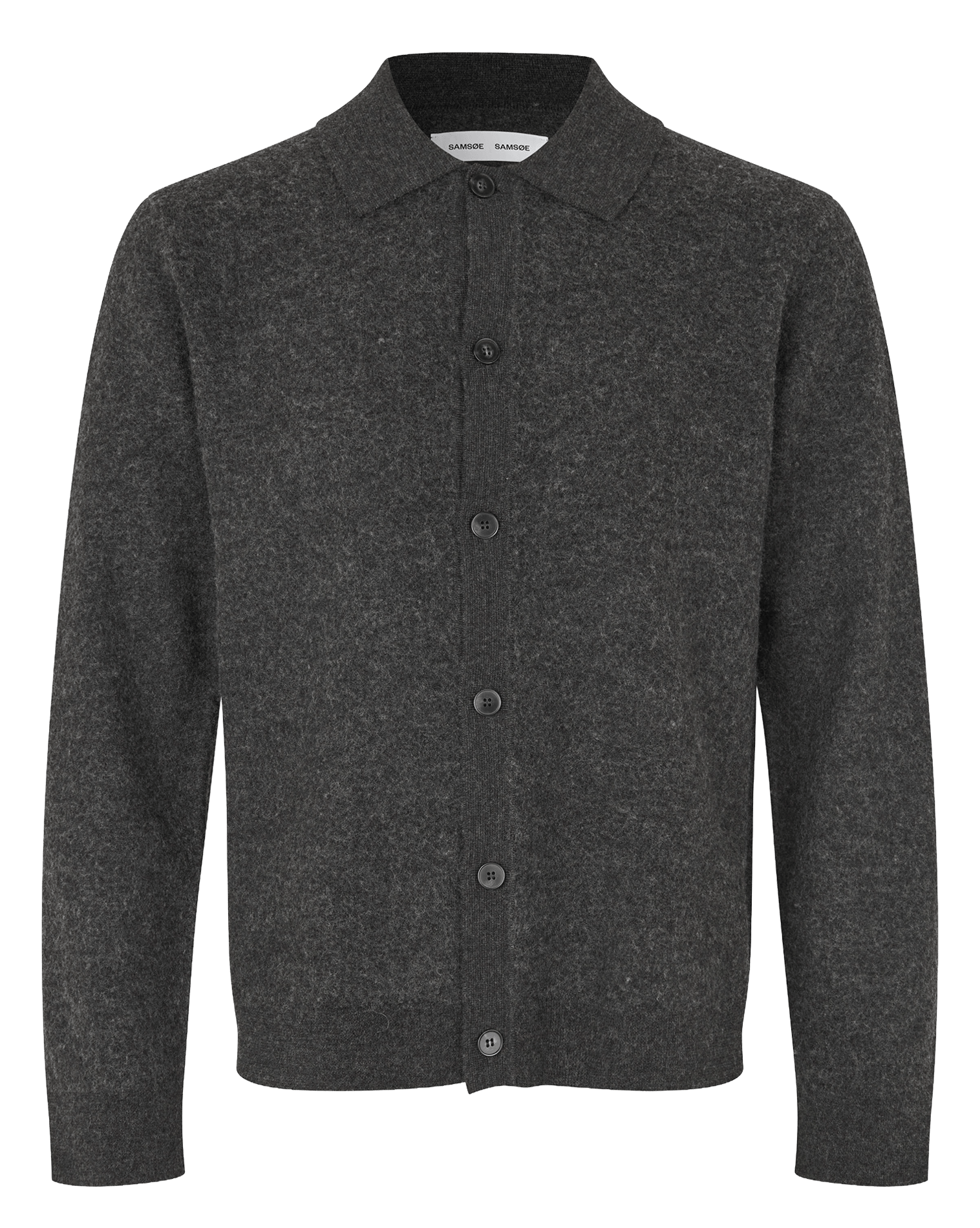 Cardigan droit en laine mérinos SAMSOE SAMSOE Gris