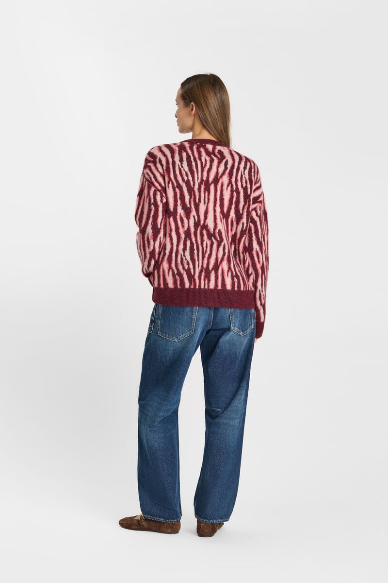 Zebra cardigan LE TEMPS DES CERISES Pink