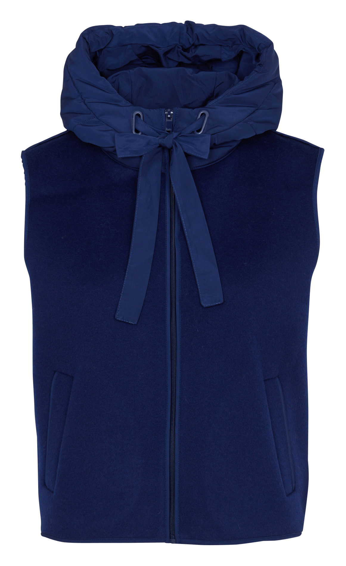 Mouwloos recht vest van gemengde wol ZAPA Blauw