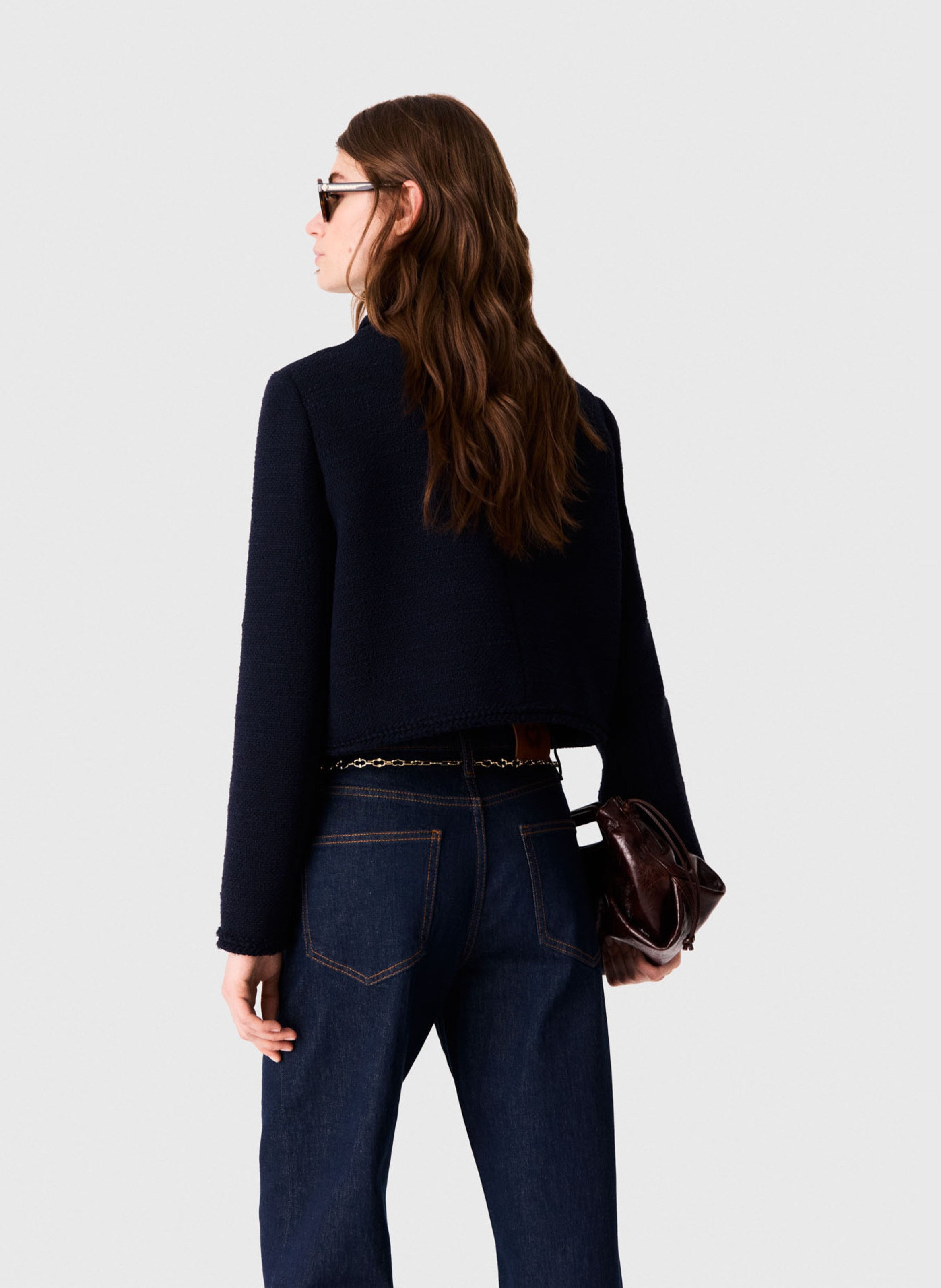 Fitted jacket with classic collar MAJE Blue