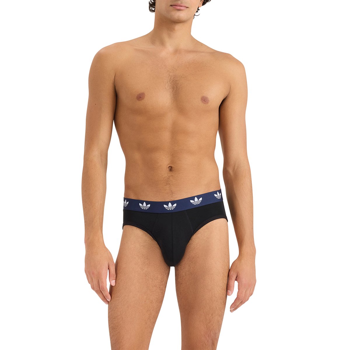Pack of 3 men's comfort flex cotton briefs by adidas Originals ADIDAS UNDERWEAR Black