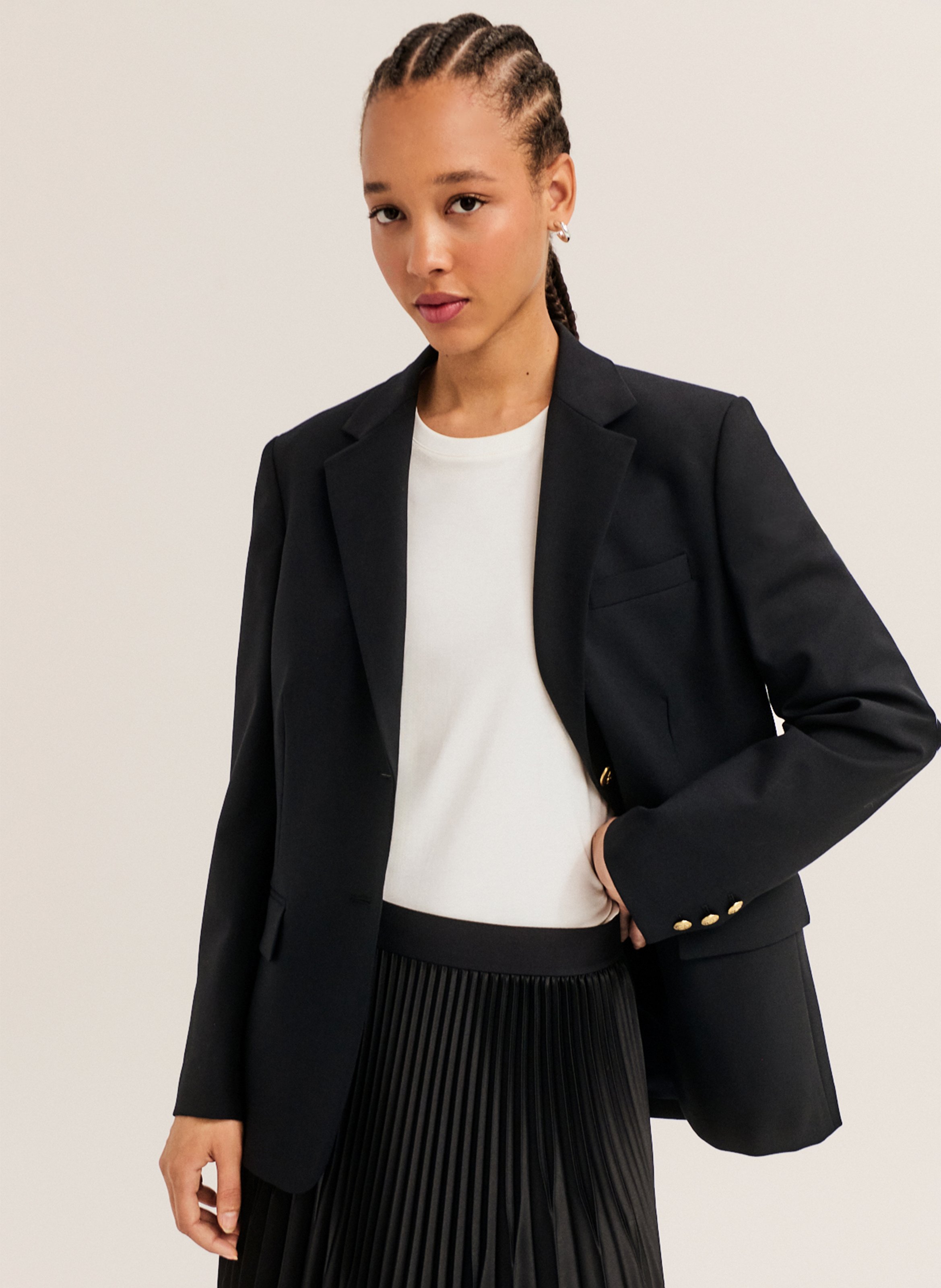 Wool-blend jacket with tailored collar PABLO Black