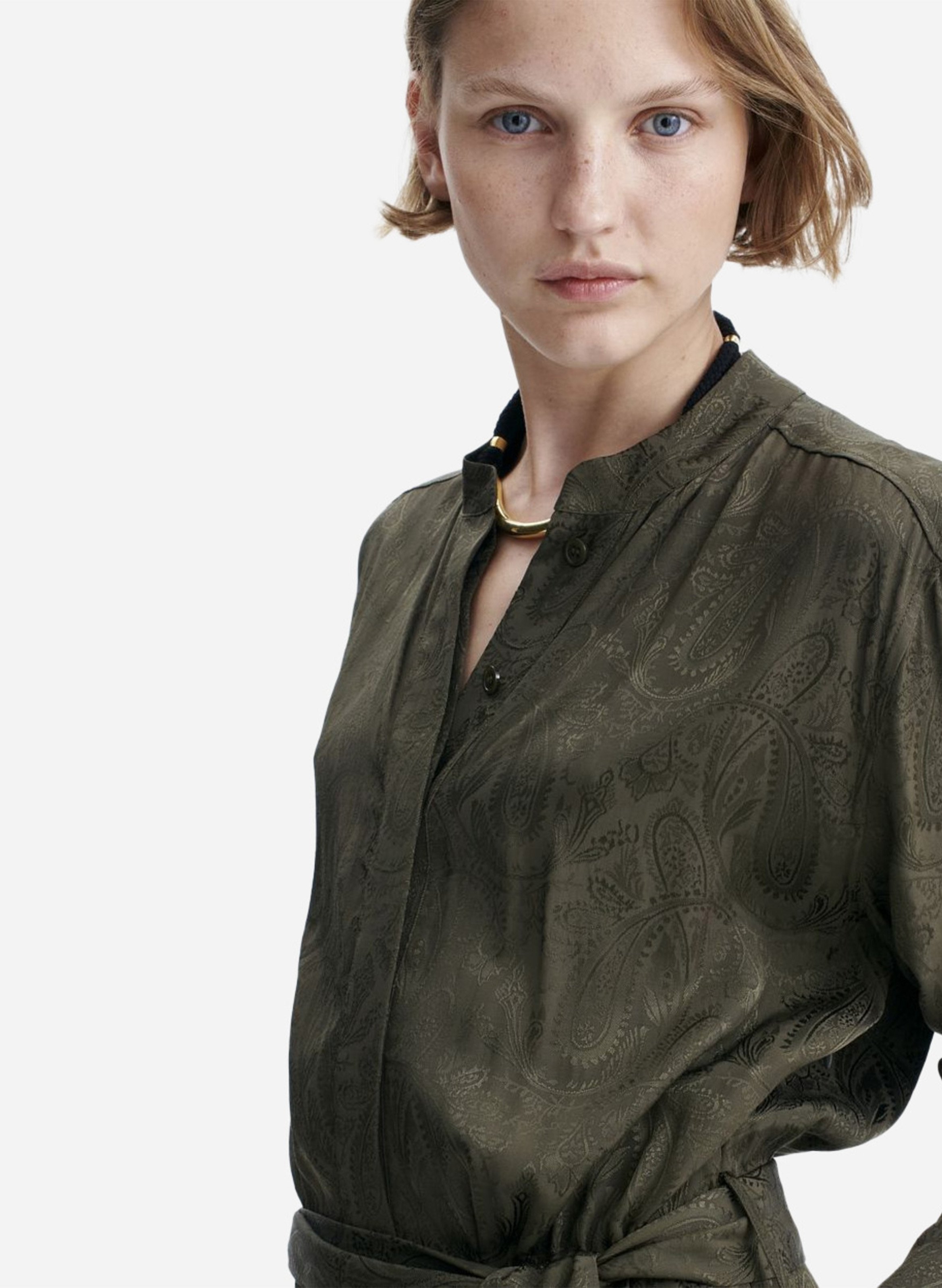 Jacquard-Jumpsuit mit Rundhalsausschnitt VANESSA BRUNO Khaki