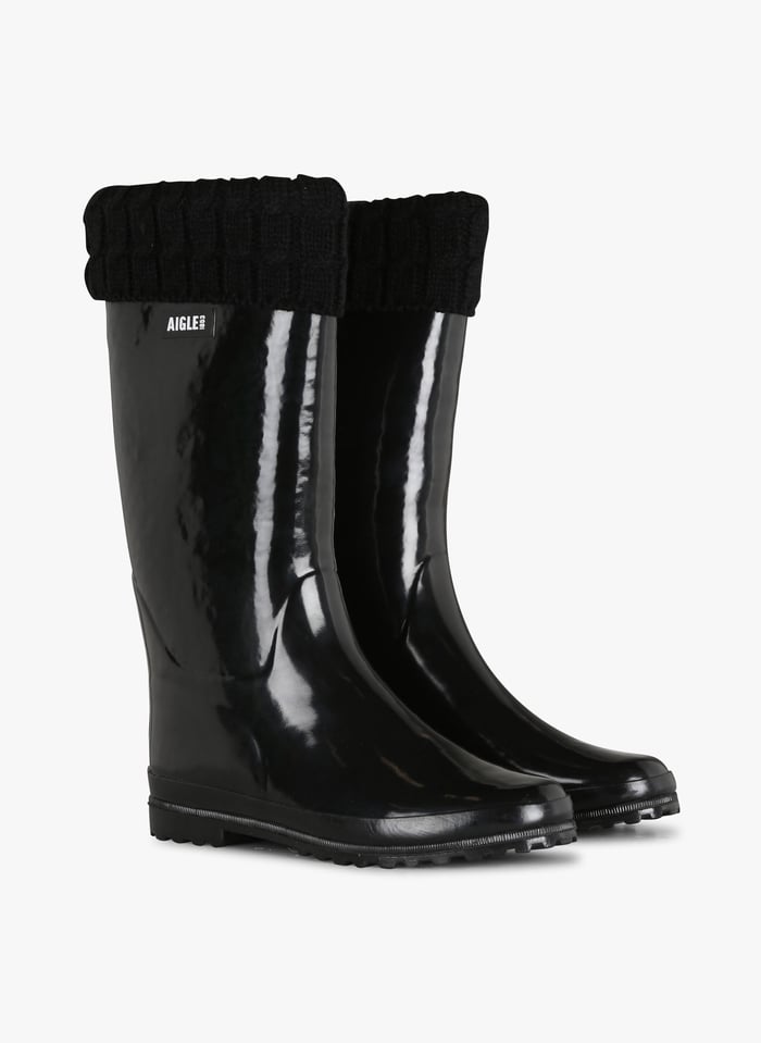 Patent Rain Boots Noir Aigle - Women | Place des Tendances