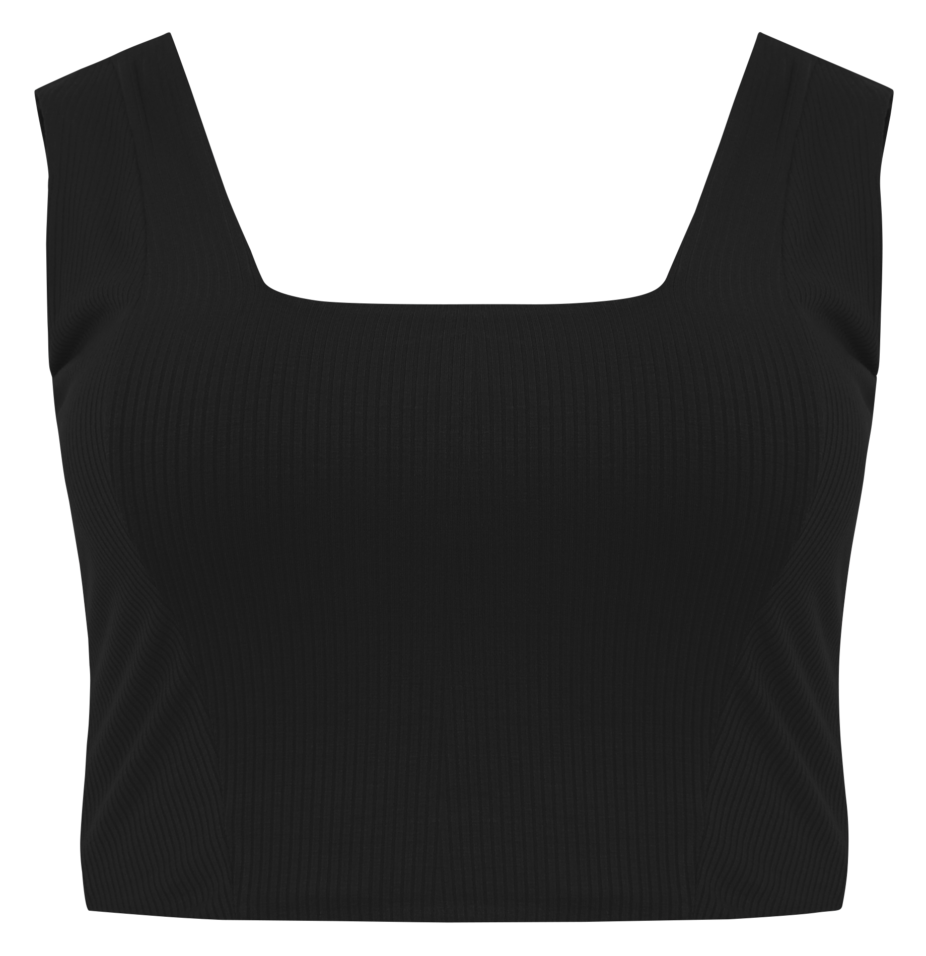 Korte top van stretchviscose met ribbeltextuur MAT FASHION Zwart