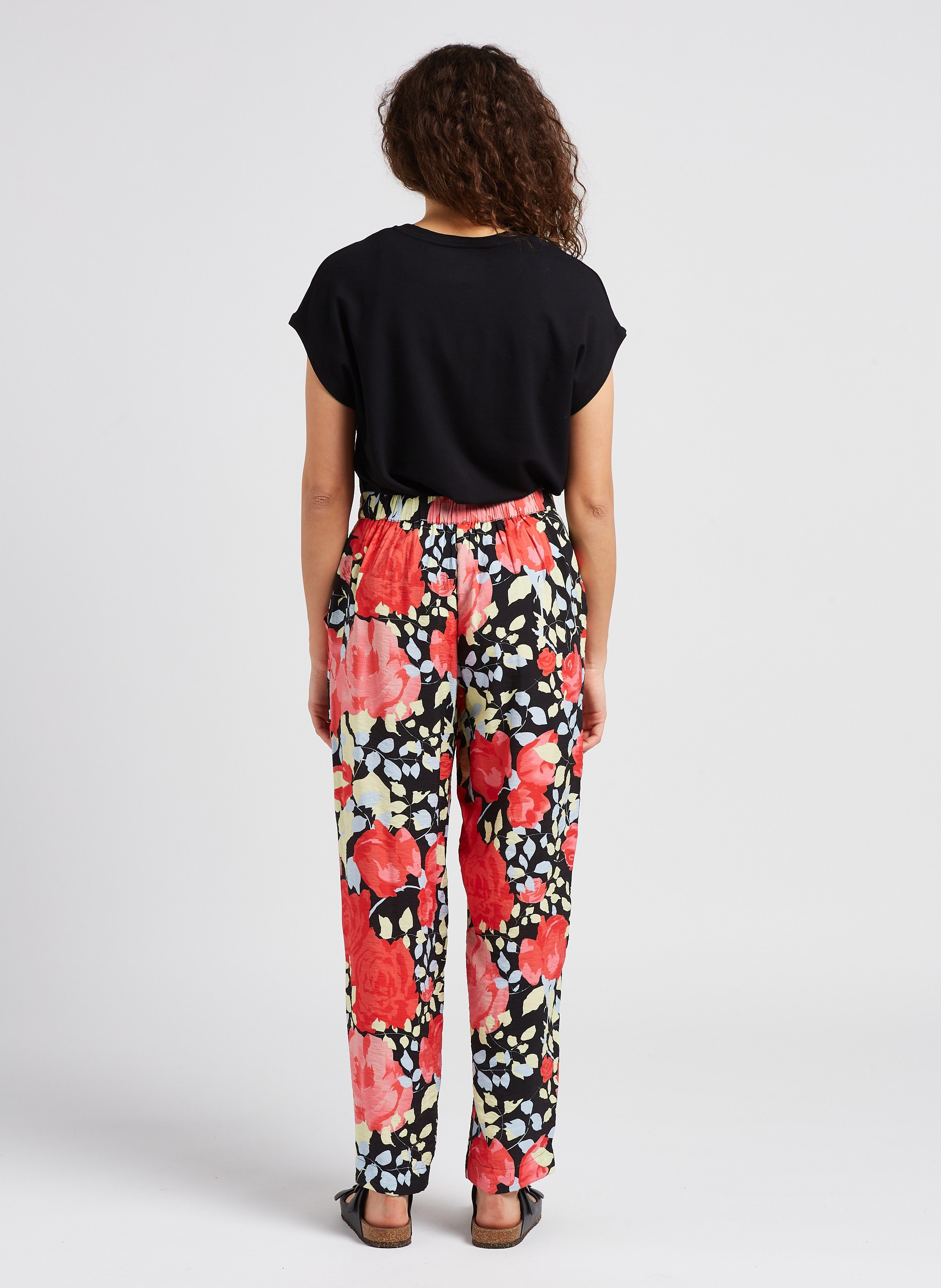 Flower-print carrot pants OBJECT Multicolored