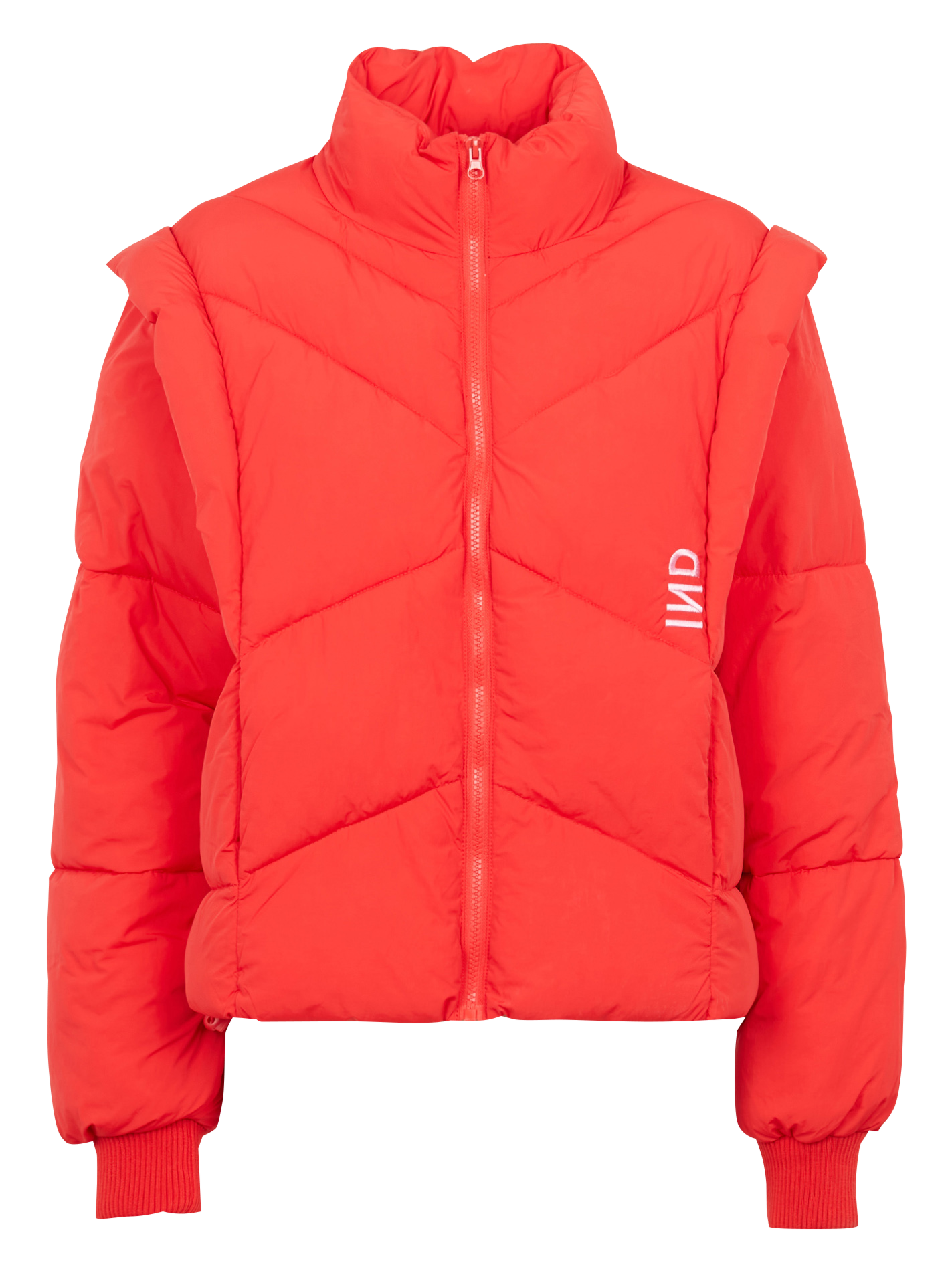 High-neck down jacket with removable sleeves INDEE Red