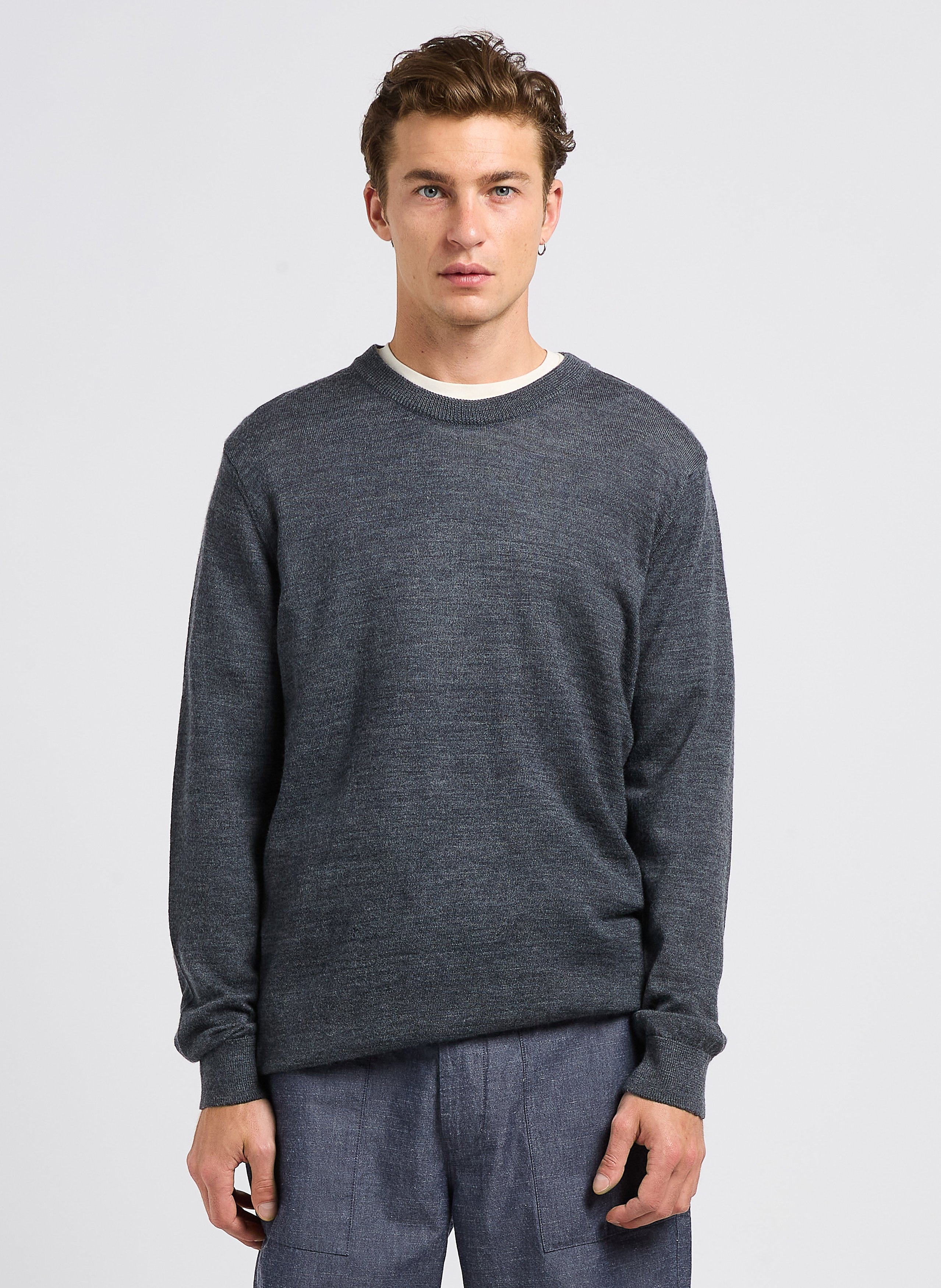 Pull col rond en laine   KNOWLEDGE COTTON APPAREL