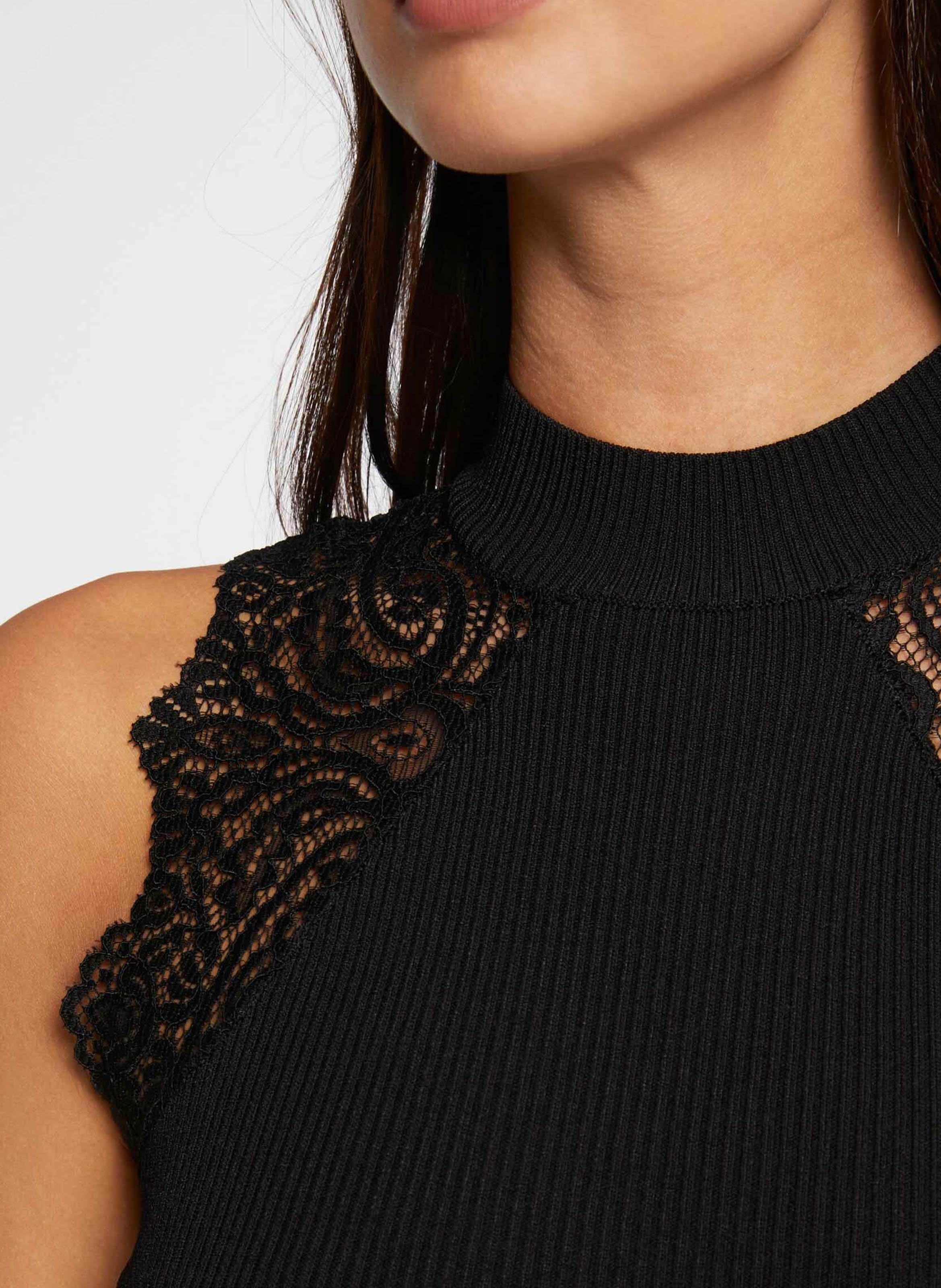 Fitted Long Knit Dress MORGAN Black