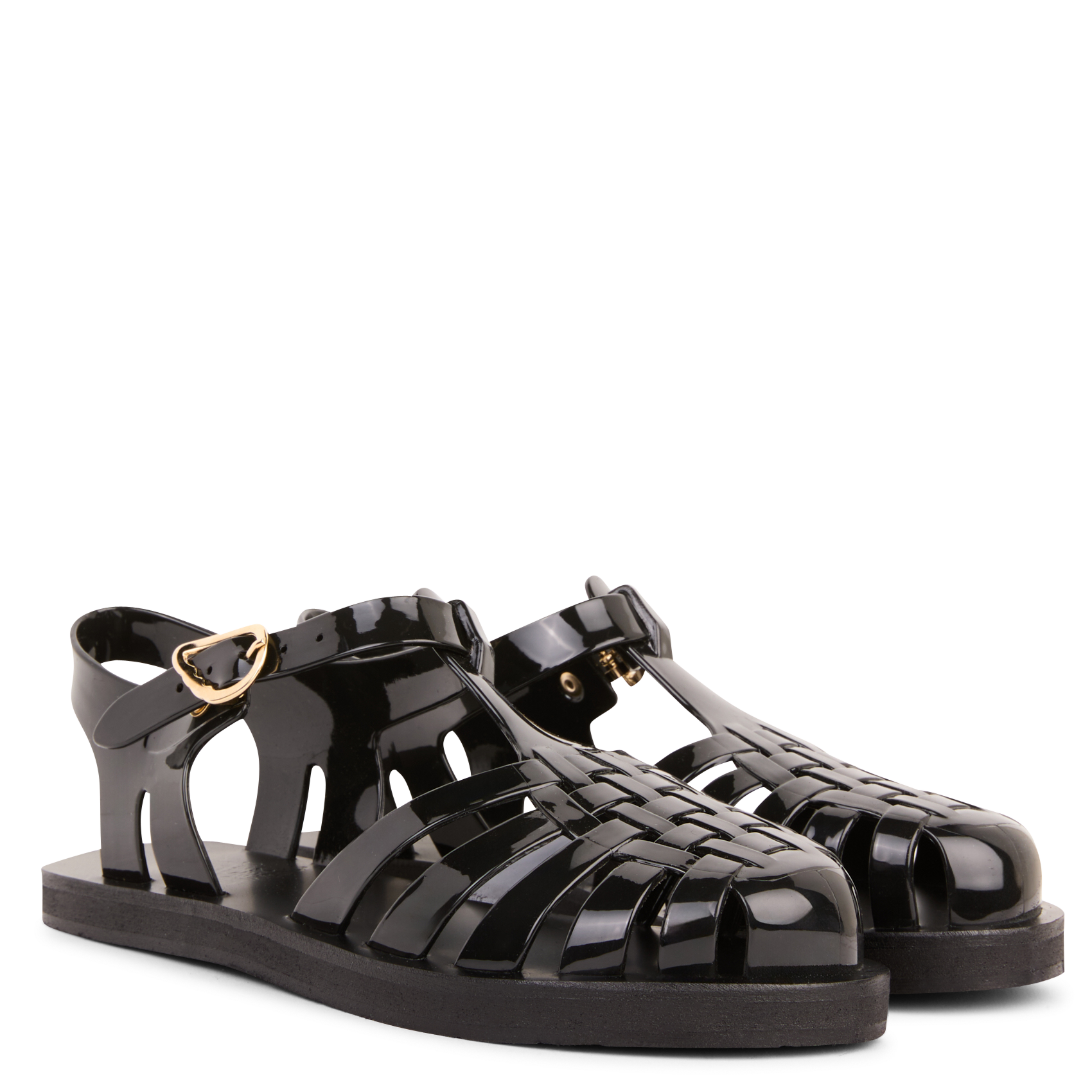 Méduse effet brillant ANCIENT GREEK SANDALS Noir