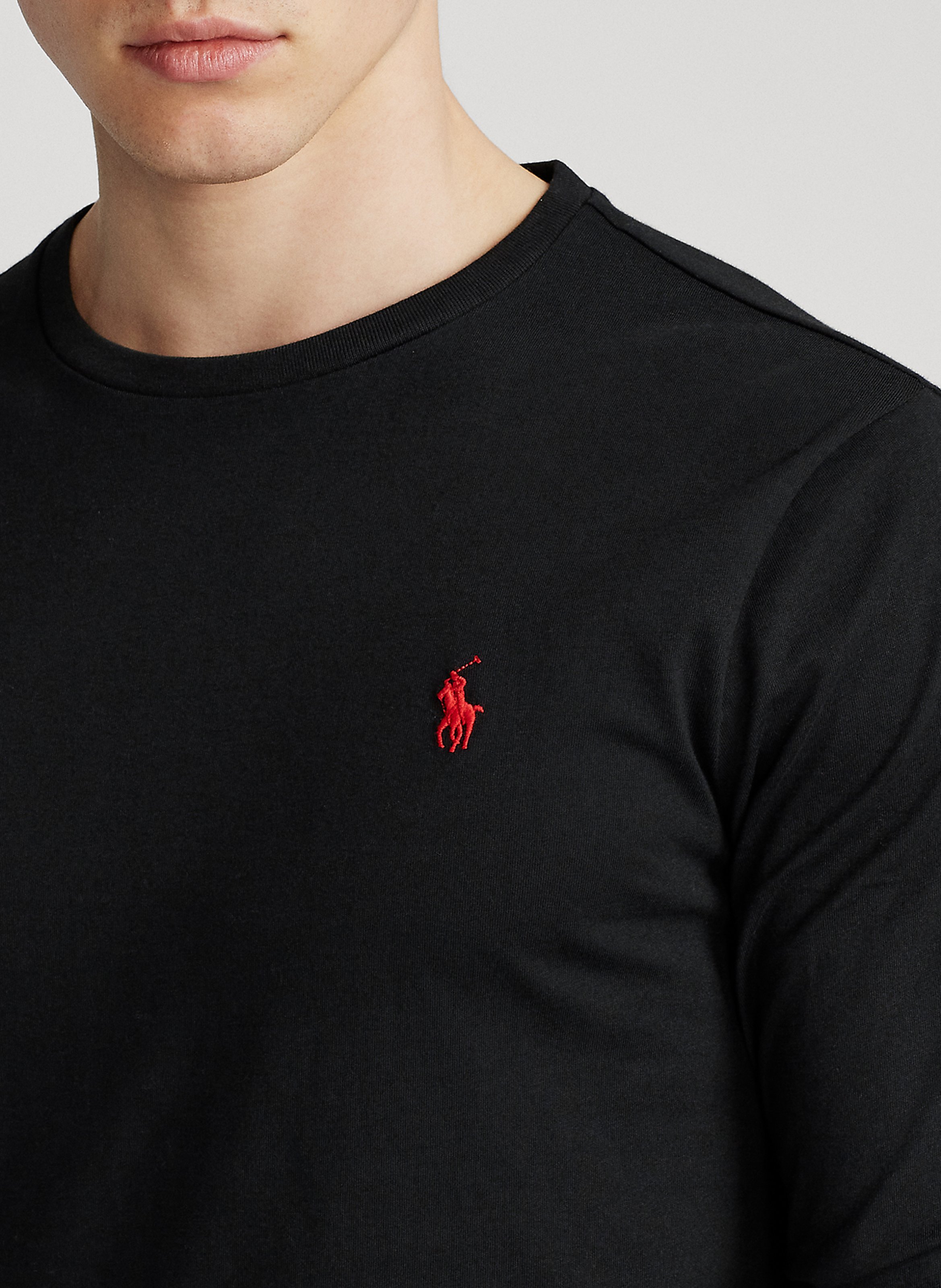 Tee-shirt col rond slim-fit en coton POLO RALPH LAUREN Noir
