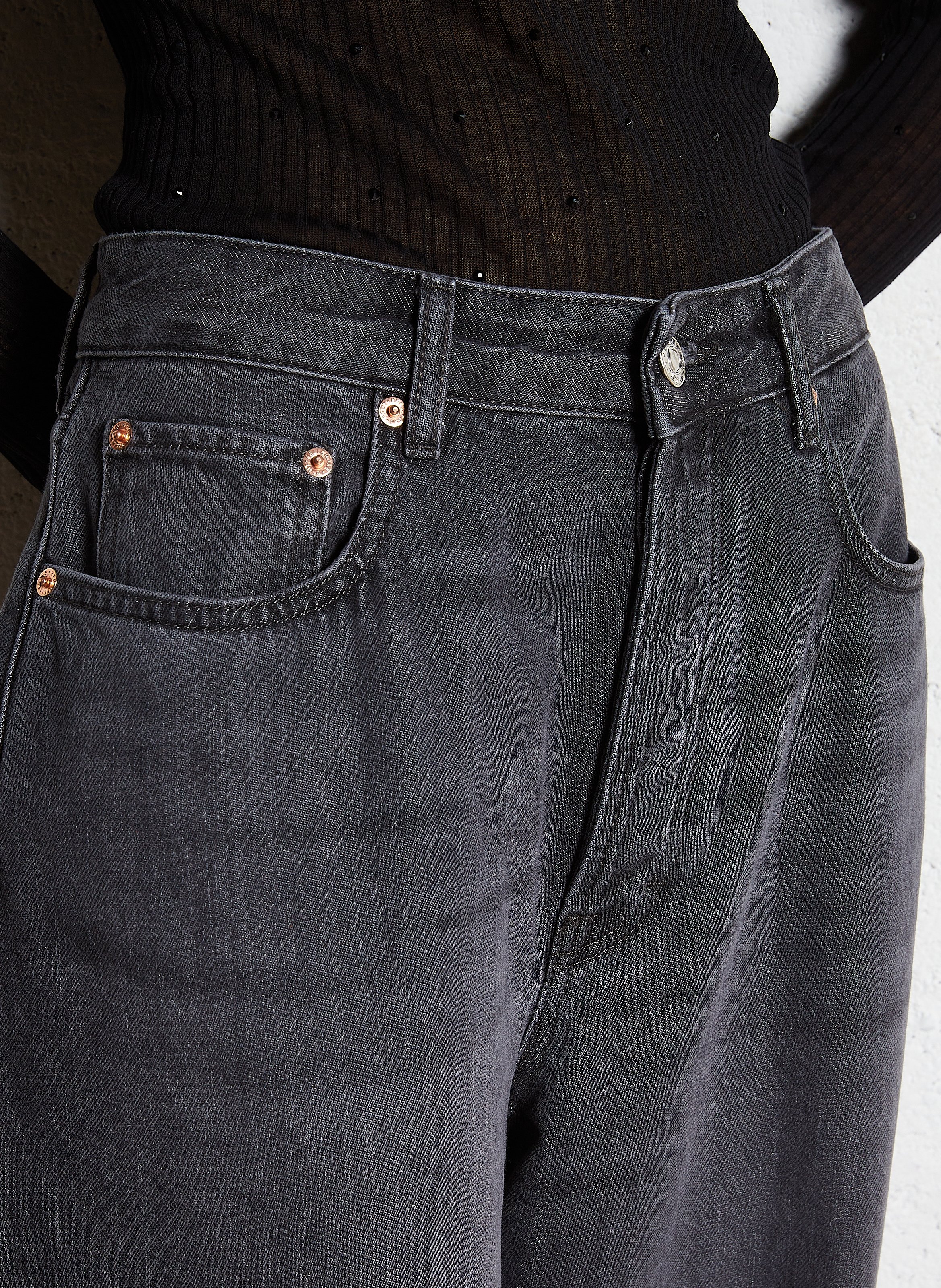 Wide leg cotton jeans BELLEROSE Black