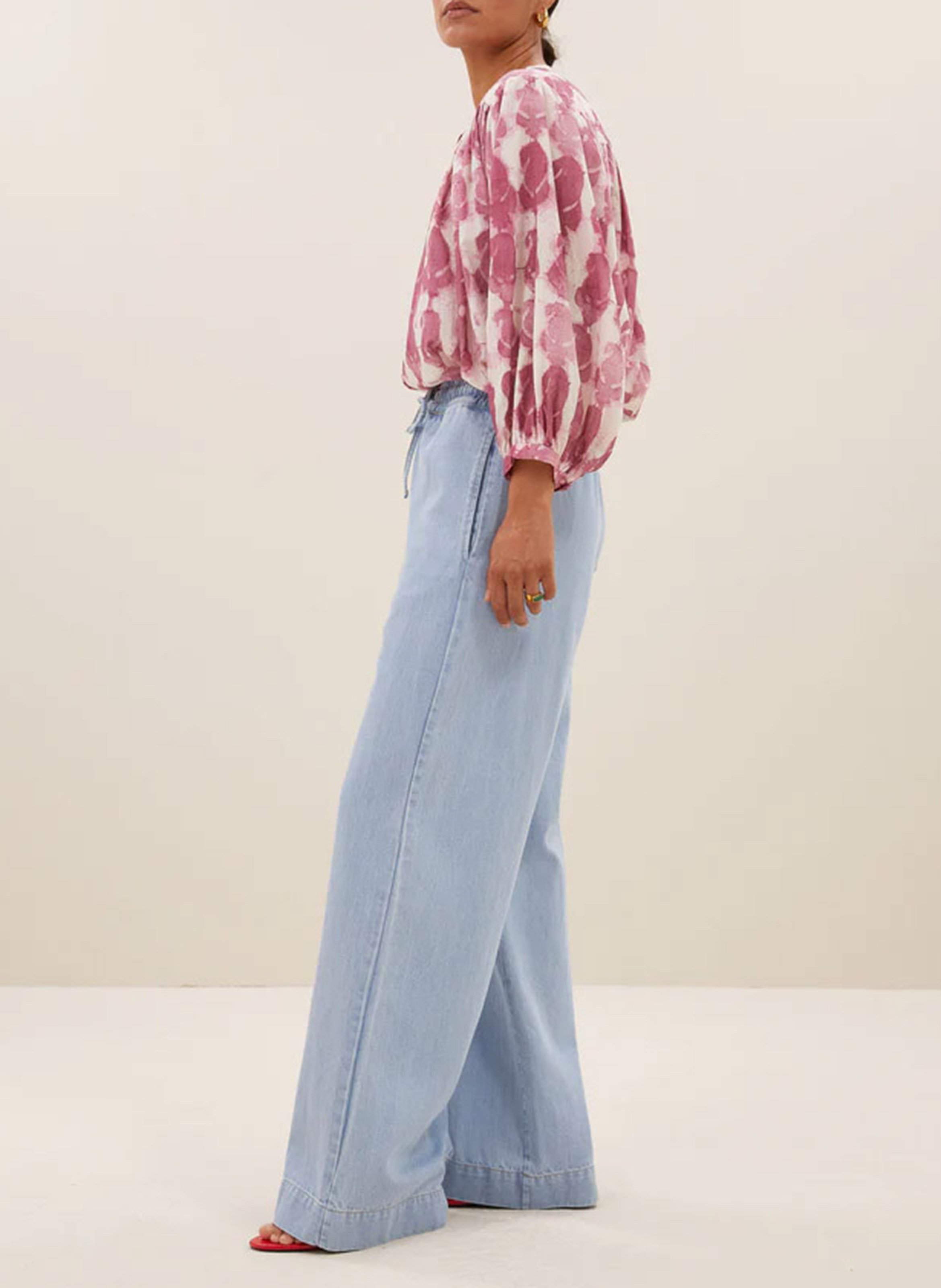 Straight printed cotton blouse BY BAR Pink