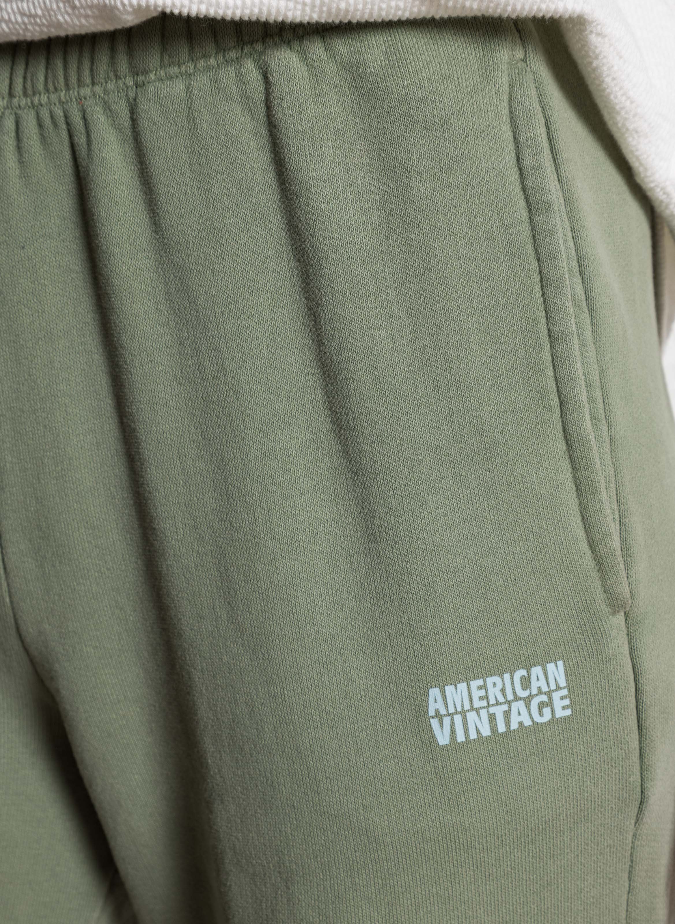 High-waisted cotton-blend joggers AMERICAN VINTAGE Green