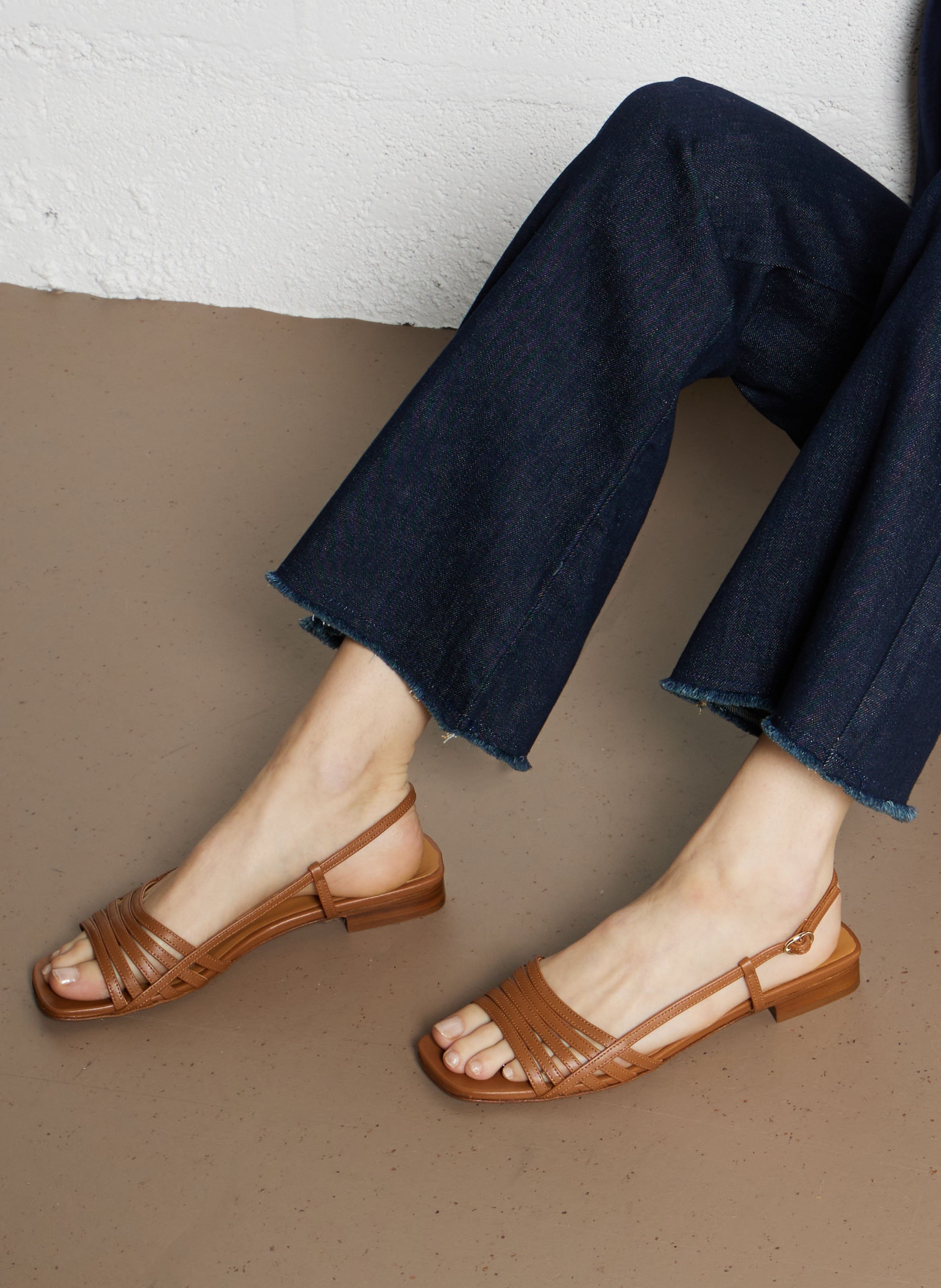 Espadrillas basse in pelle BOBBIES Marrone