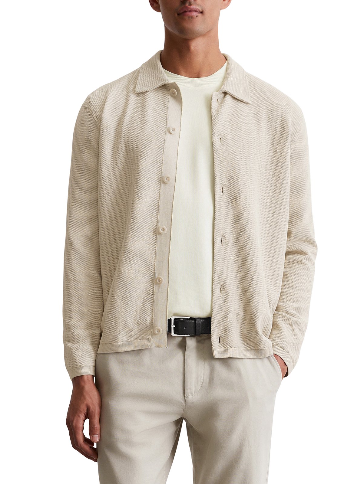 Gilet col classique en coton MARC O'POLO Gris