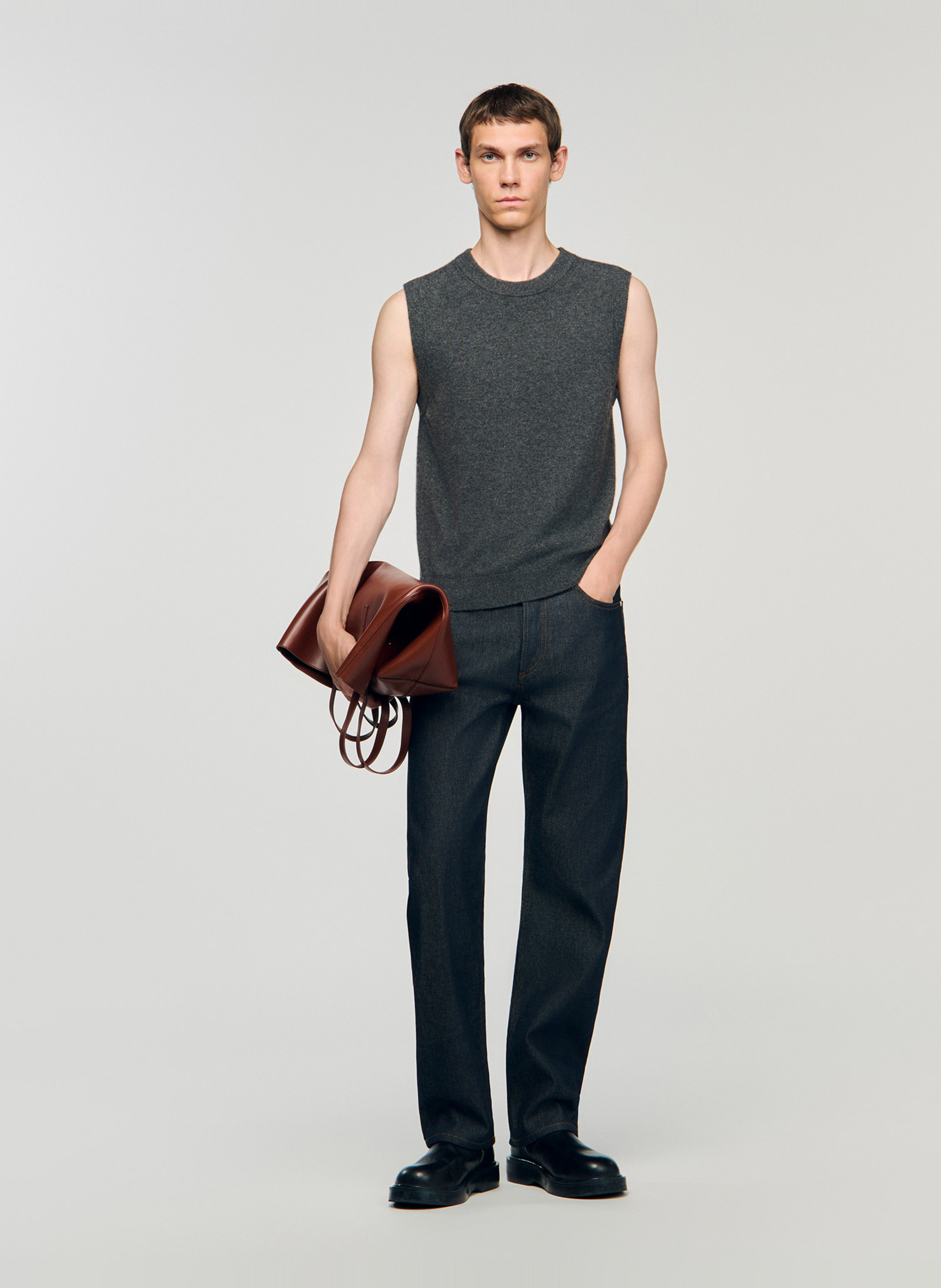 Katoenen jeans met rechte pijp SANDRO Blauw