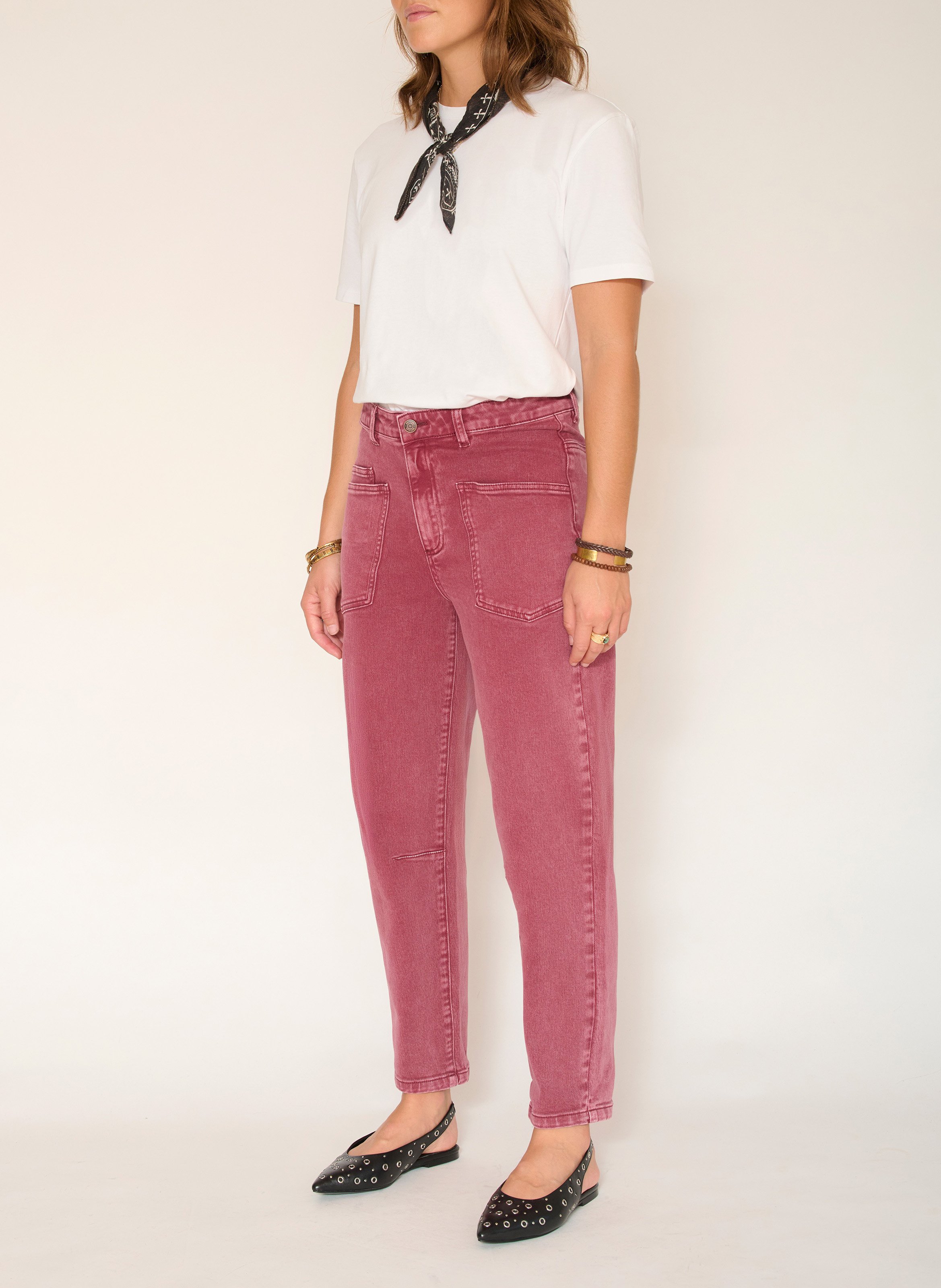 Jean slim en coton mélangé MKT Rouge