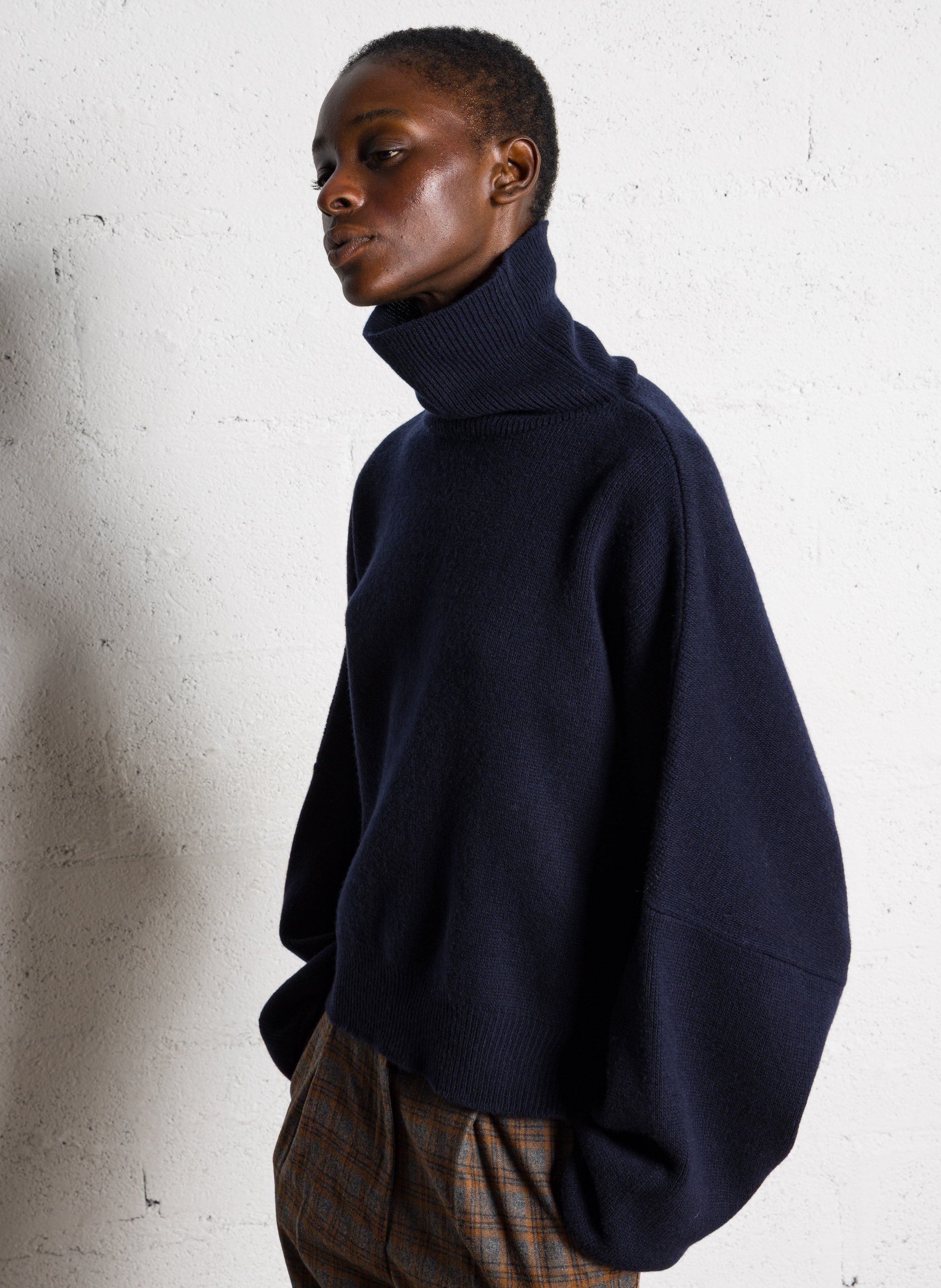 Oversized merino wool turtleneck BELLEPIECE Blue