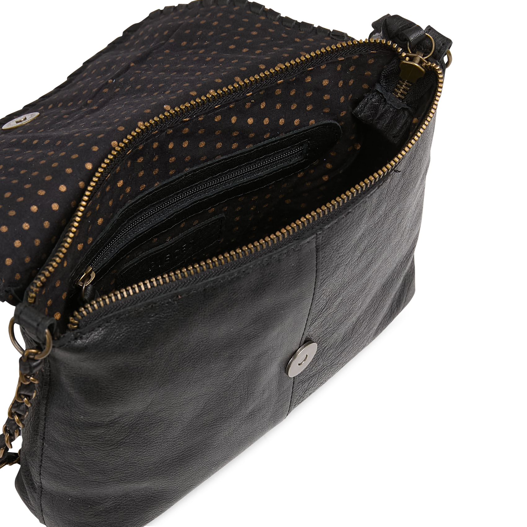 SAc bandoulière en cuir PIECES Noir