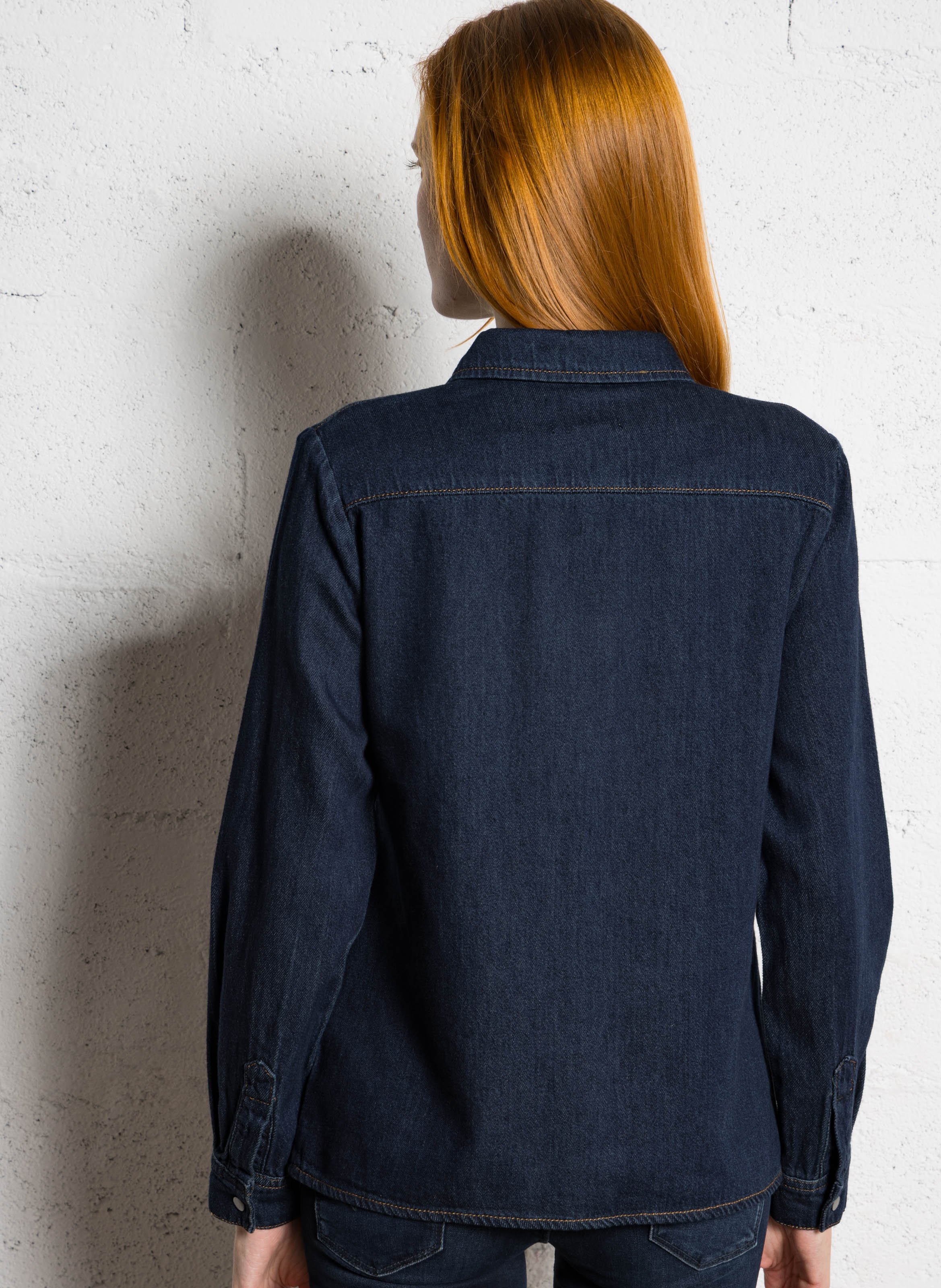 Chemise droite boutonnée en jen MAISON 123 Bleu