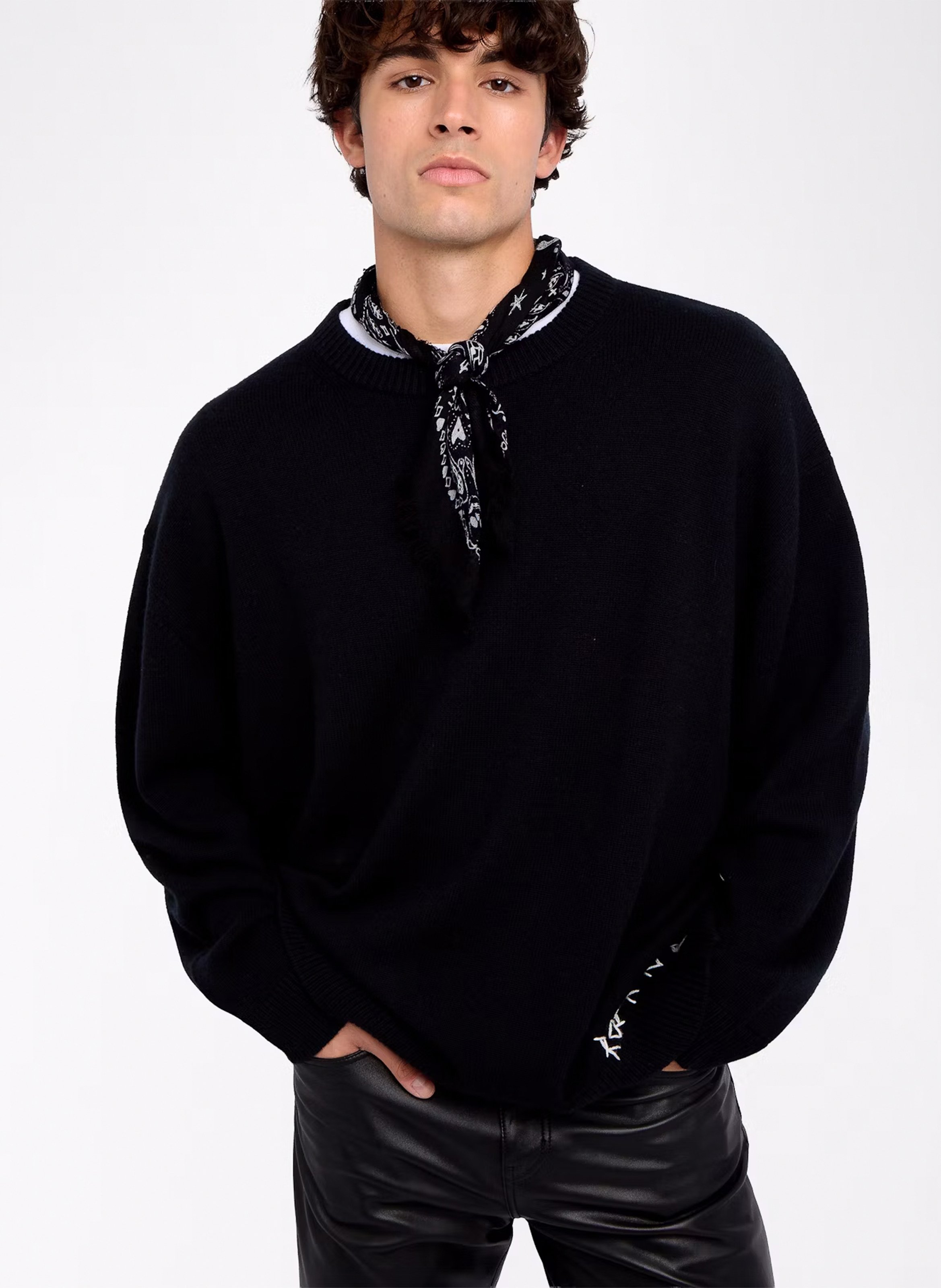 Straight round-neck wool and cashmere sweater ZADIG&VOLTAIRE Black