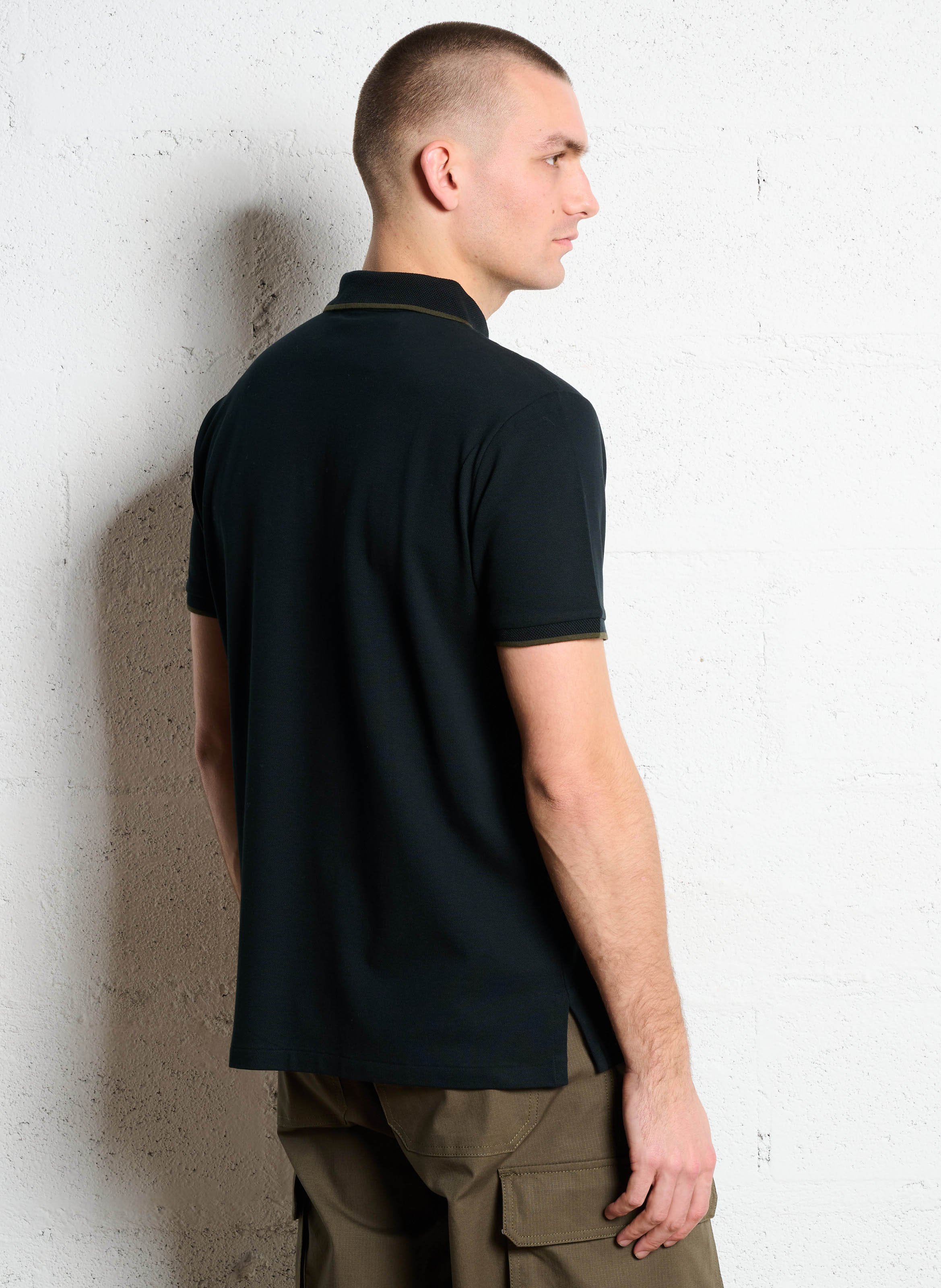 Polo slim en coton mélangé POLO RALPH LAUREN Noir