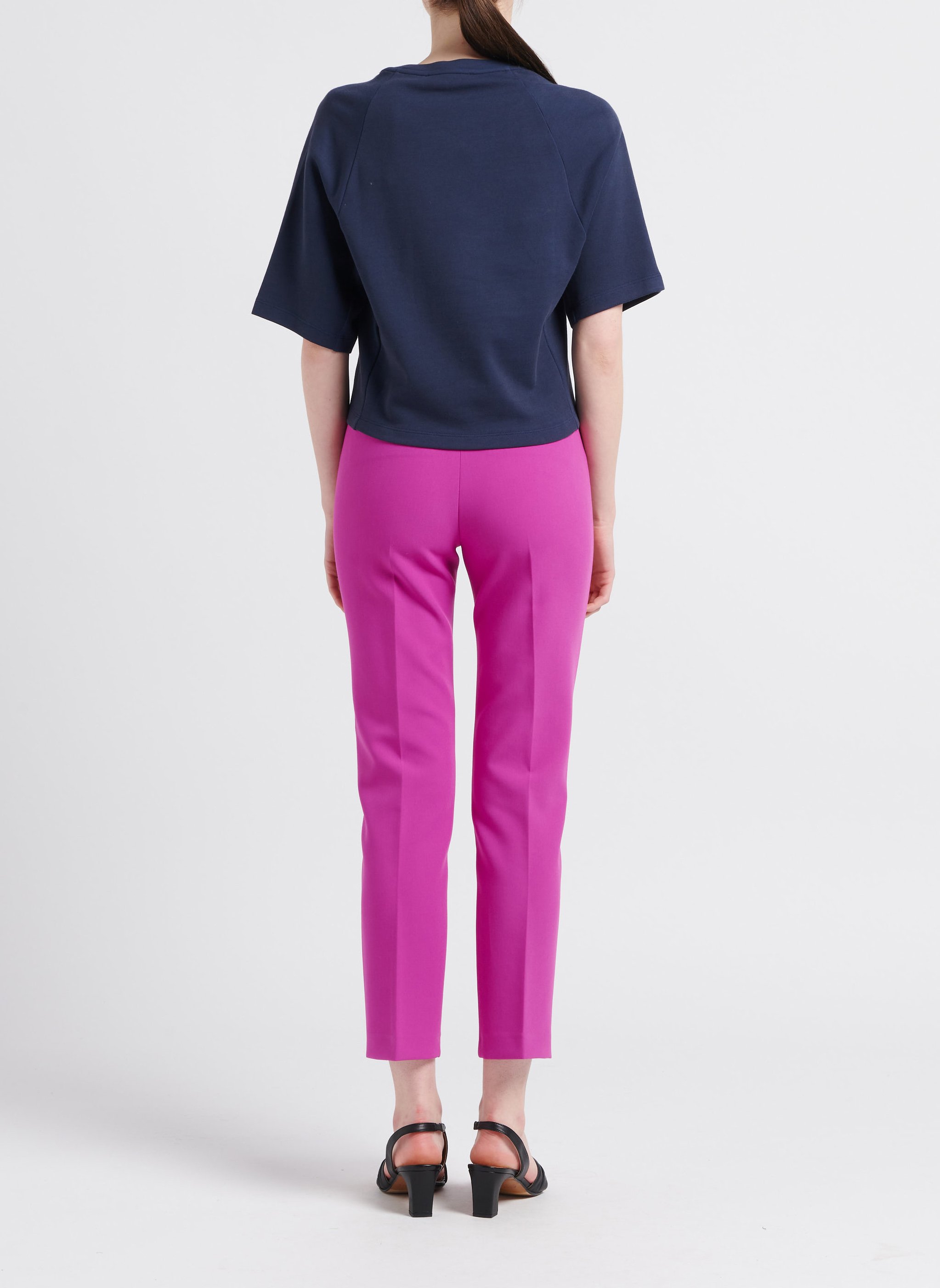 Kurzärmliges T-Shirt aus Baumwoll-Mix MAX MARA LEISURE Blau