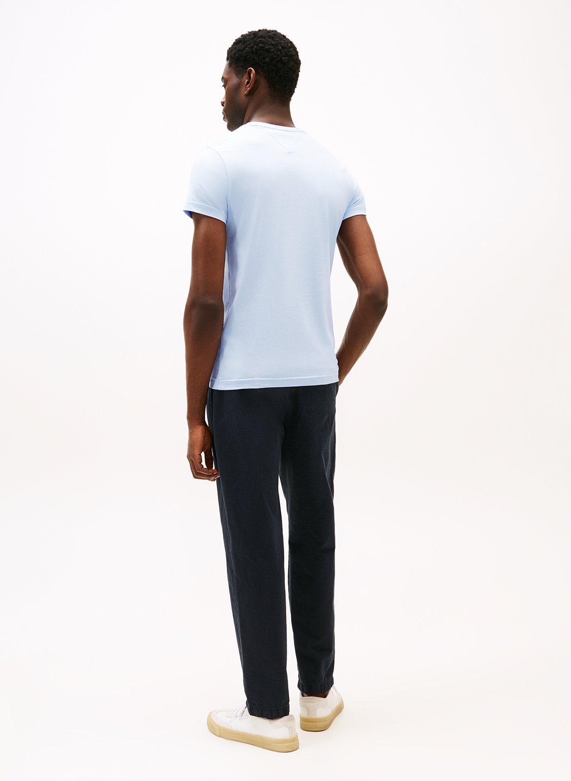 Slim-fit round-neck organic cotton T-shirt TOMMY HILFIGER Blue