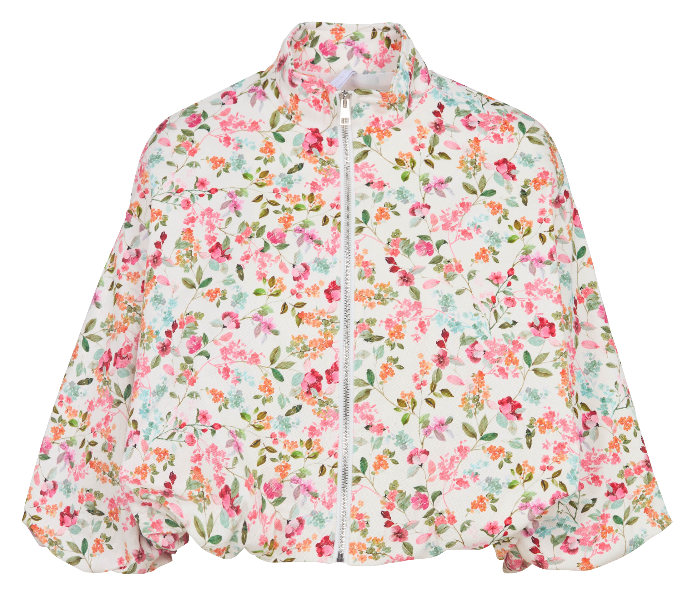 Jas oversized met opstaande kraag van katoenmix met print IMPERIAL Beige