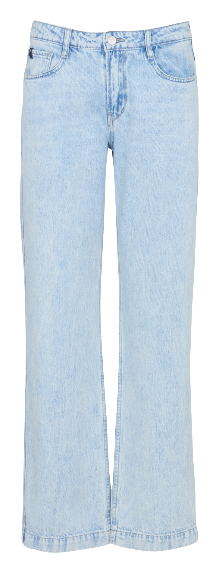 Rechte jeans met hoge taille - katoenblend LE TEMPS DES CERISES Blauw
