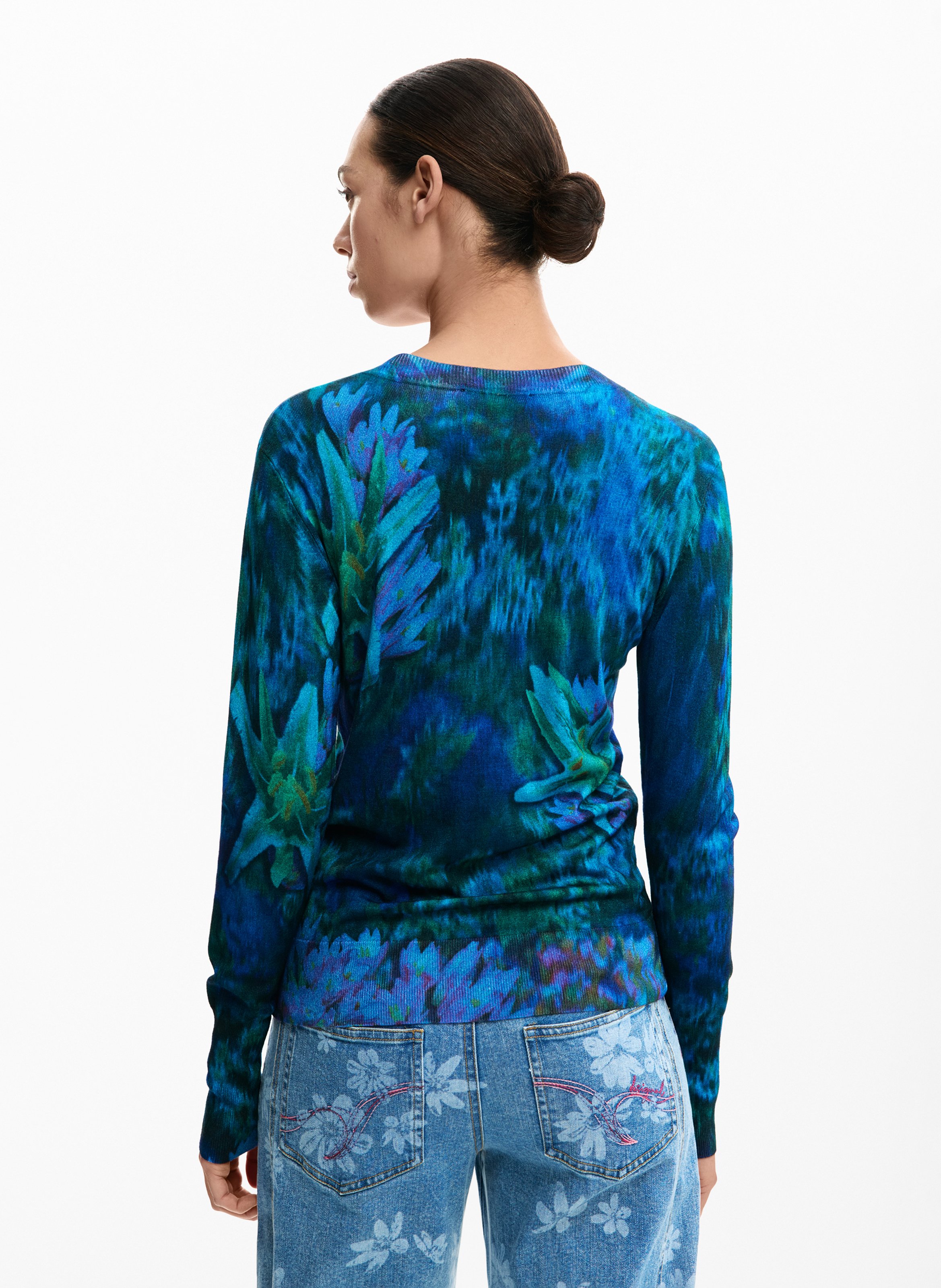 Top col rond imprimé  DESIGUAL Vert